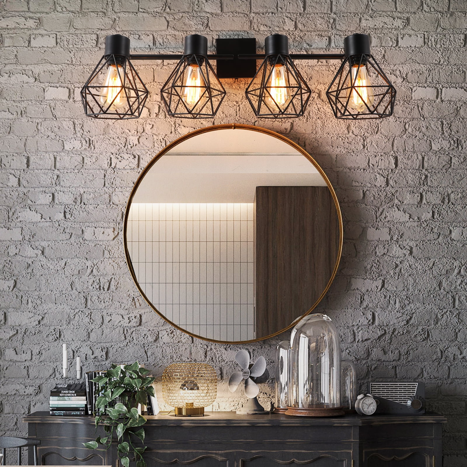 2" Contemporary Dimmable 4-Light Flush Mount Light, Black - Image 2