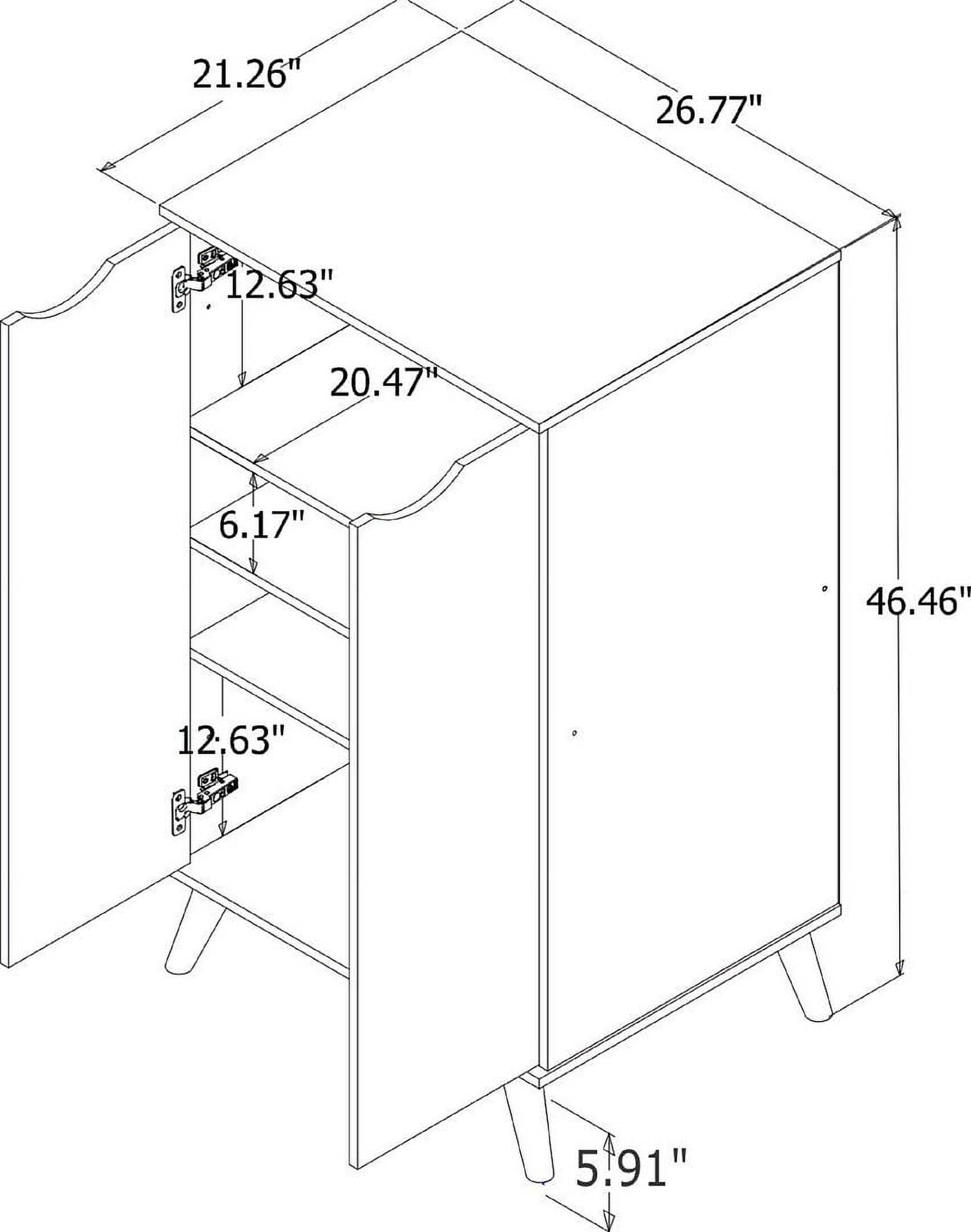Manhattan Comfort Hampton 4-Shelf Solid Wood Shoe Closet in Off White - Image 3
