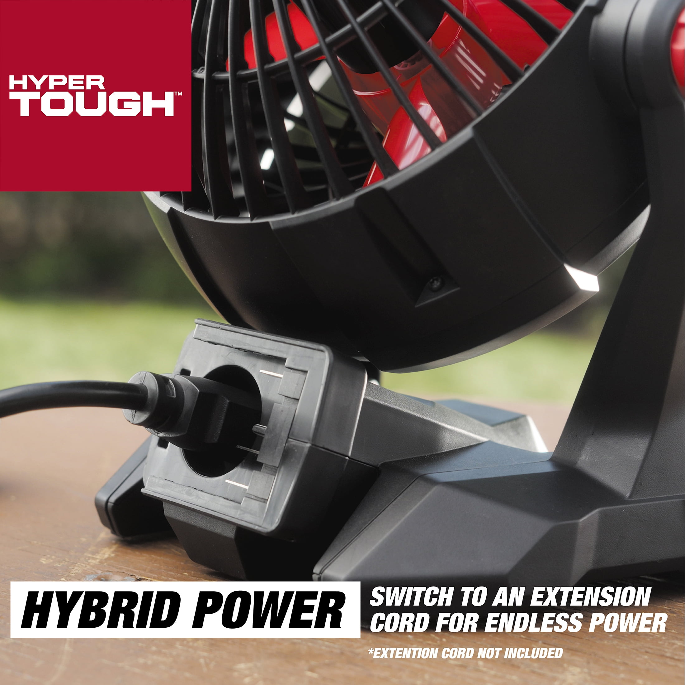 Hyper Tough 7.5 in. Cordless Fan with Hybrid Power,with 2.0Ah Lithium-Ion Battery Pack Powered,C1005 - Image 3