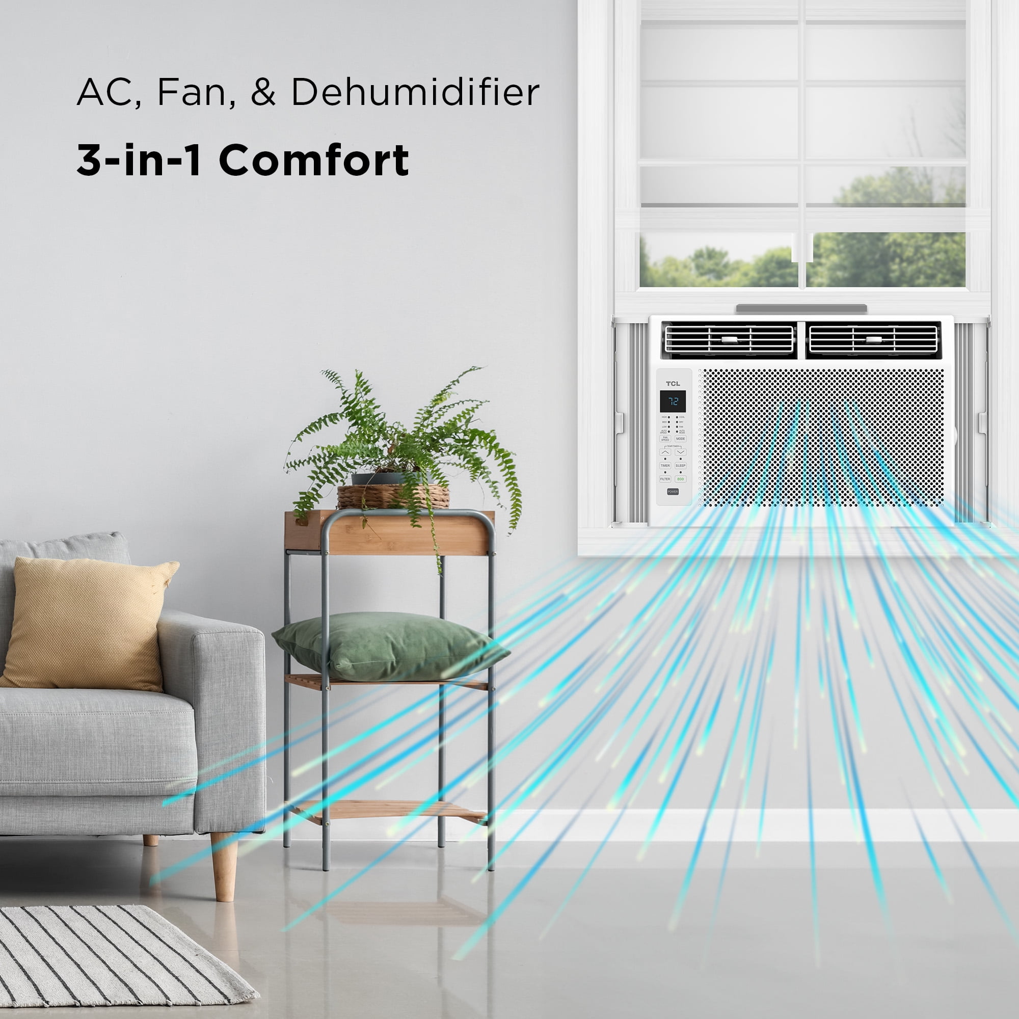TCL 5,000 BTU Window Air Conditioner, Fan & Dehumidifier (White) - 150 Sq. Ft., Remote Control, Easy-to-Use, Reusable Filter, Compact, Quiet - W5W3M - Image 15