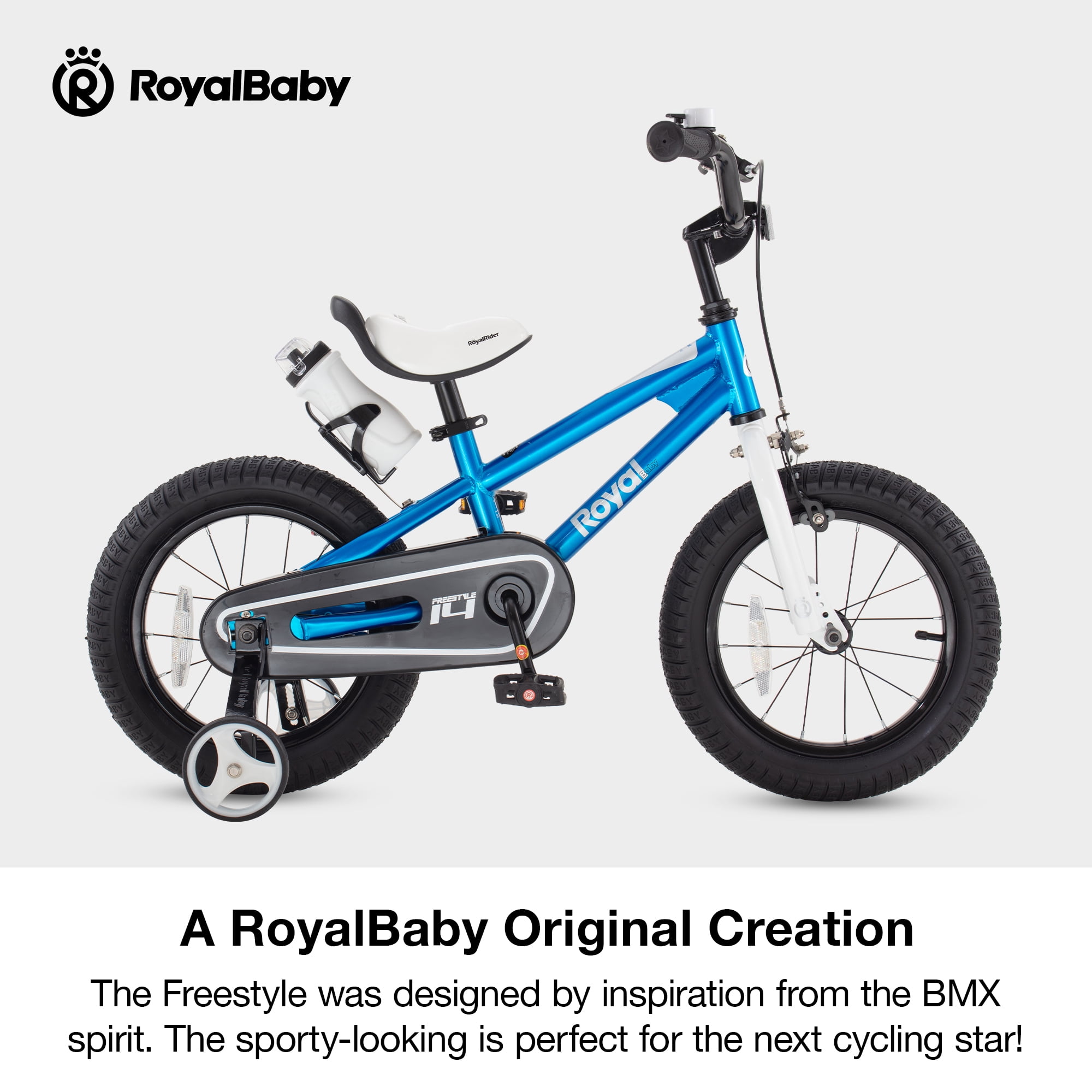 Royalbaby Freestyle 12" Kids Bicycle for Boys Girls, Ages 3-4 Years, Blue - Image 6