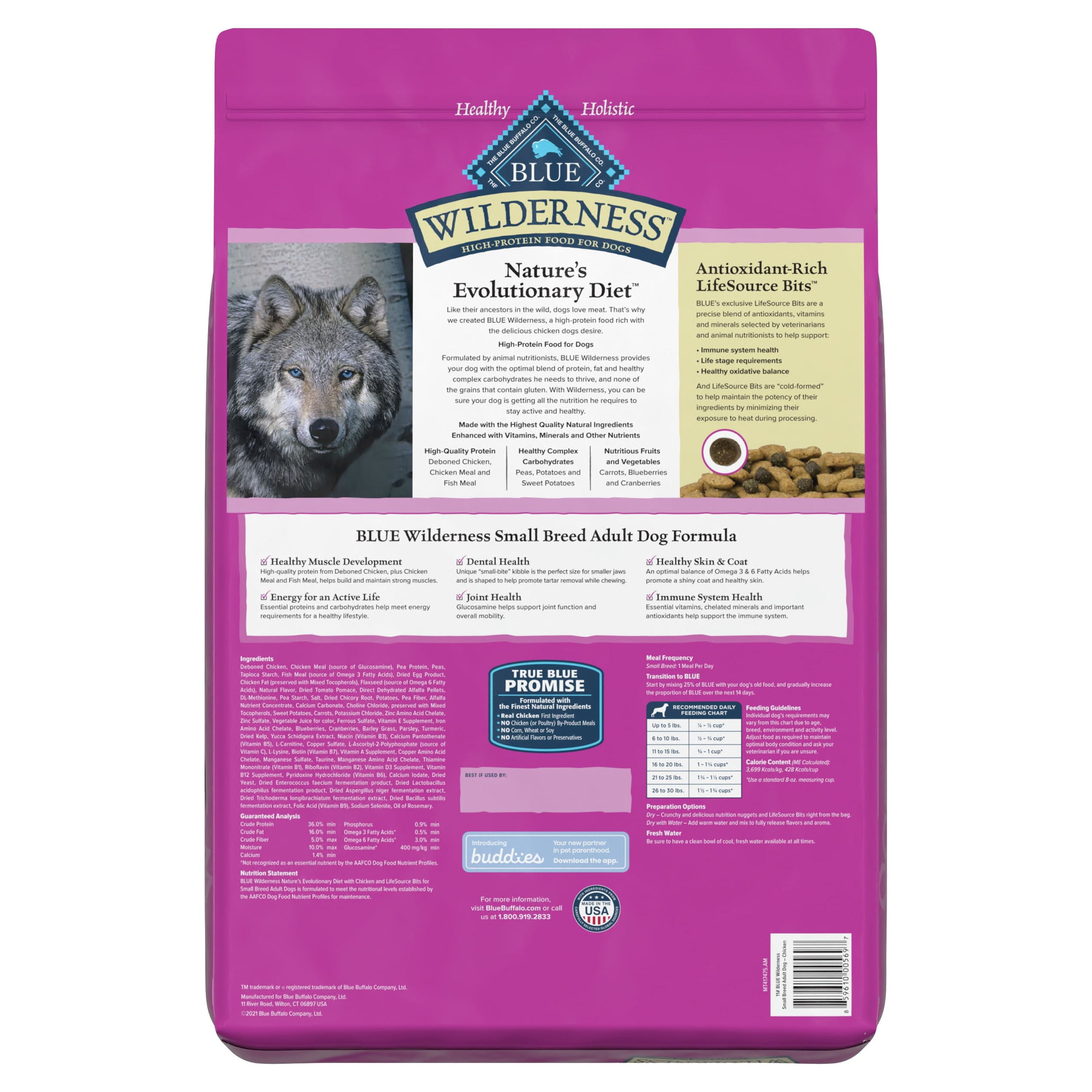 Blue Buffalo Wilderness High Protein Small Breed Chicken Dry Dog Food for Adult Dogs, Grain-Free, 11 lb. Bag - Image 11