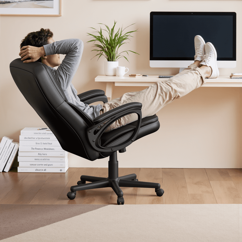 Lacoo Executive Office Chair , Ergonomic High Back Chair Cushion Lumbar Back Support for Adults(Black) - Image 5