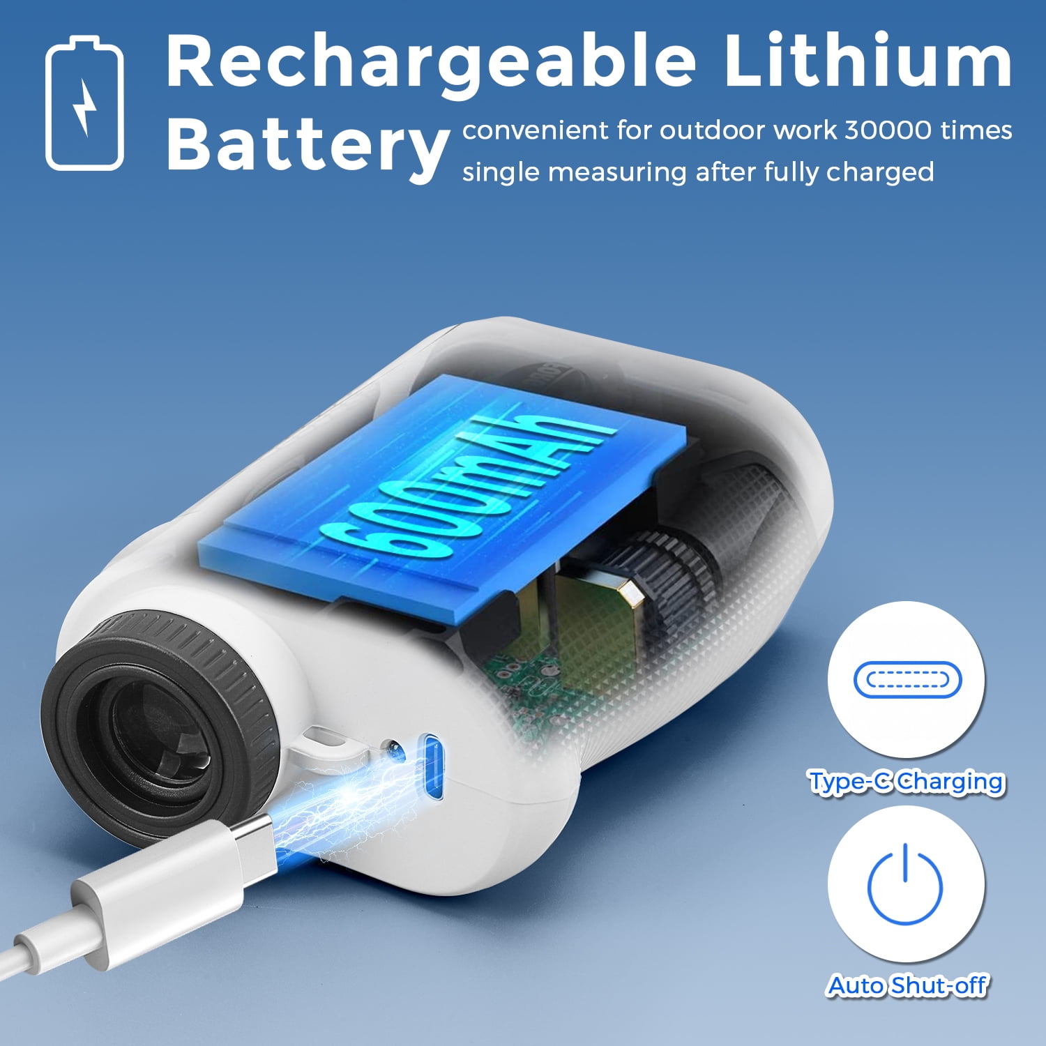 Golf Rangefinder with Slope, 1200 Yards Laser Golf Rangefinder, 6X Magnification, USB Rechargeable Golf Laser Rangefinder with Flag Lock Magnetic, Laser Rangefinder for Hunting Golfing, Gift for Teen - Image 8