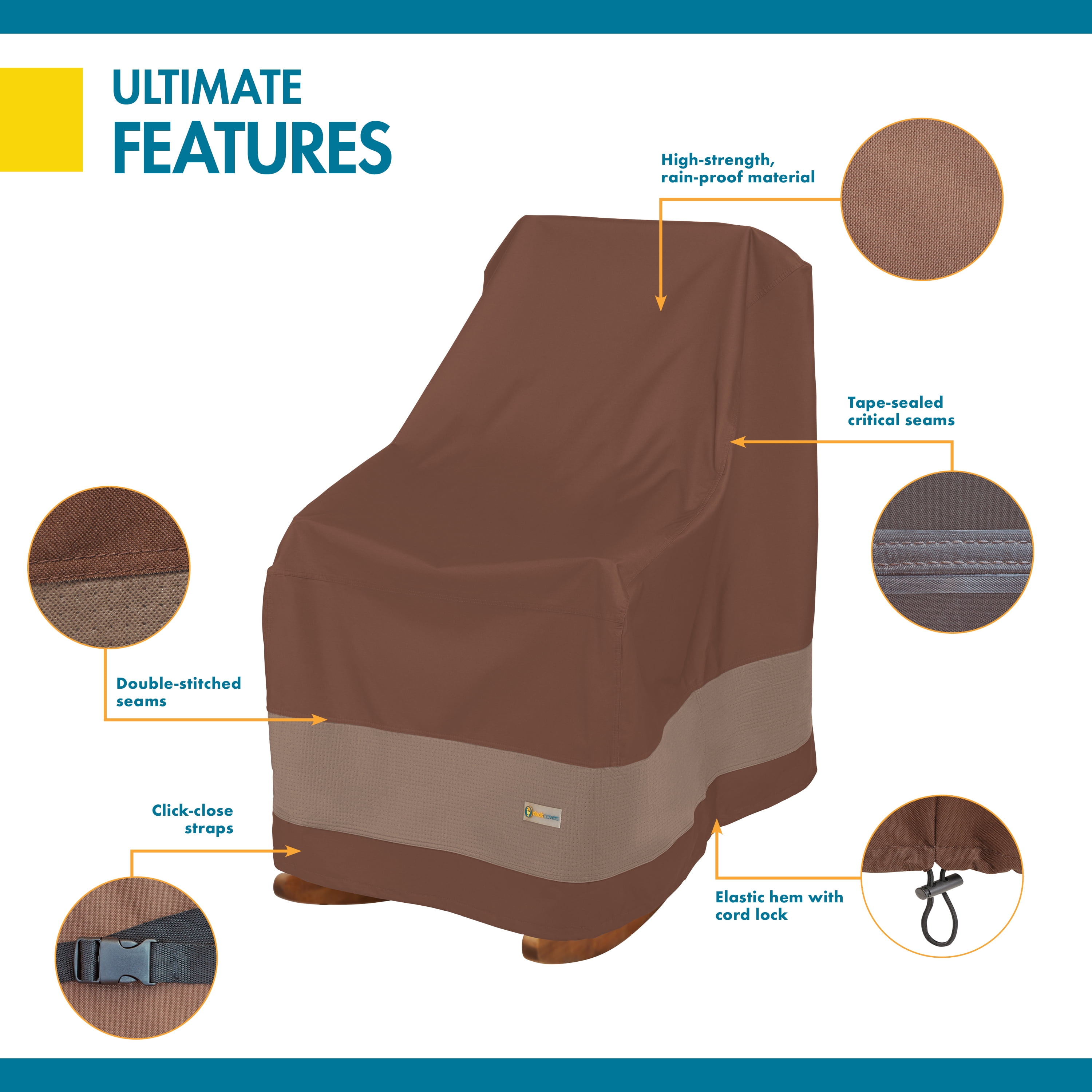 DUCKCOVERS® Ultimate Waterproof Outdoor Rocking Chair Cover - Image 14