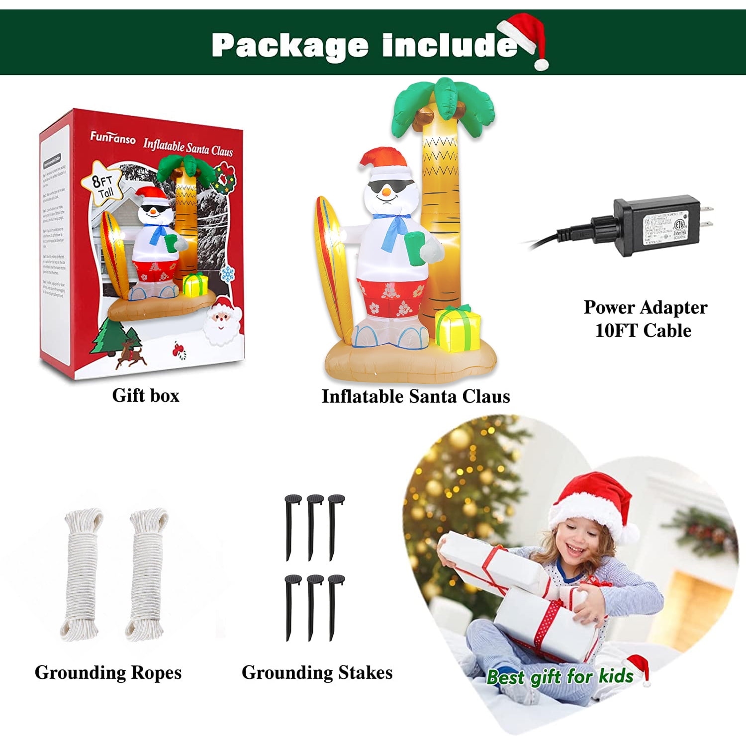 8 ft Christmas Inflatables, Outdoor Snowman upgraded Blow Up Decoration with LED Lights for Yard/Holiday/Christmas/Party/Garden - Image 5