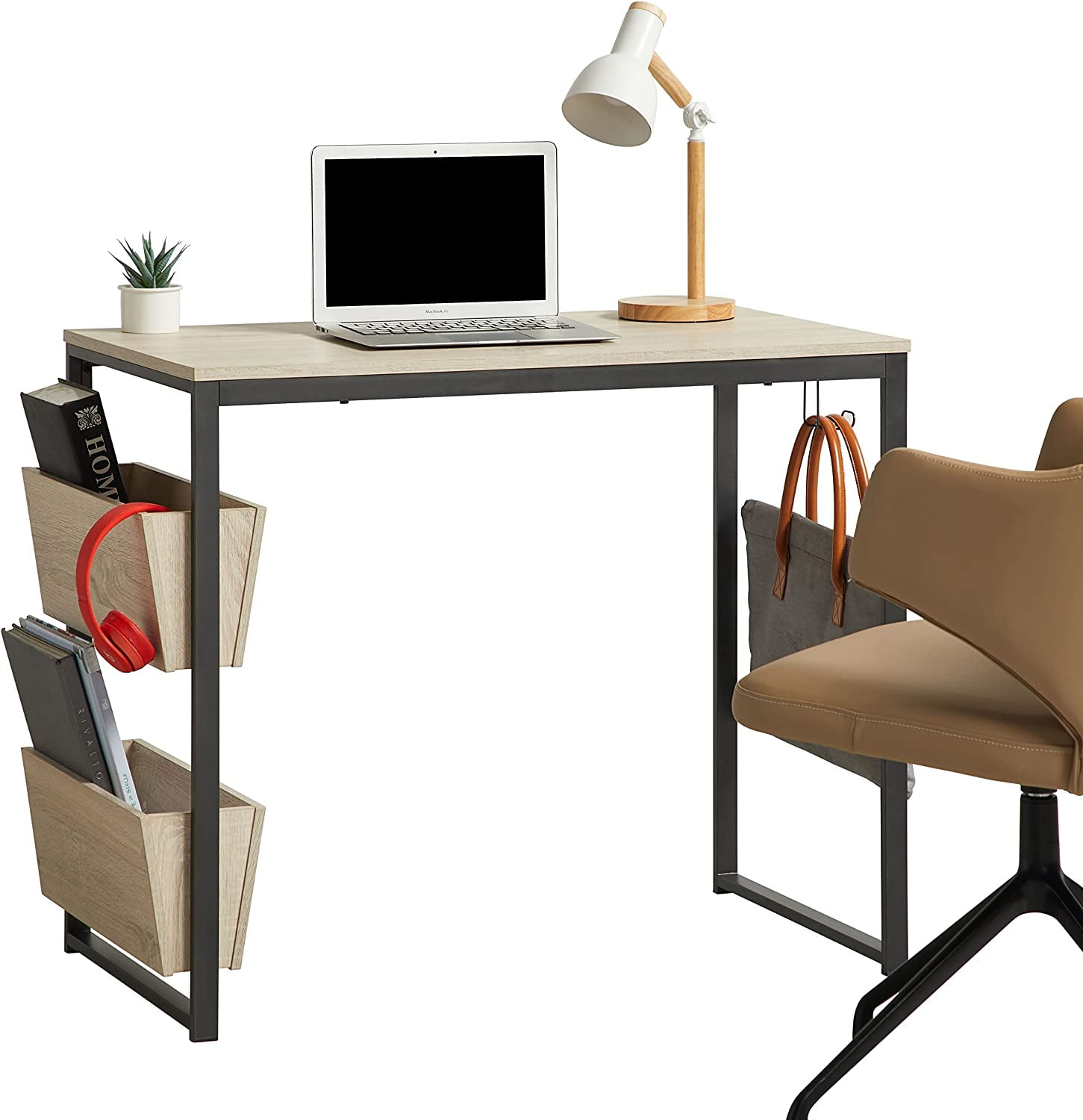 Caffoz Simple Computer Desk for Small Space, Natural - Image 5