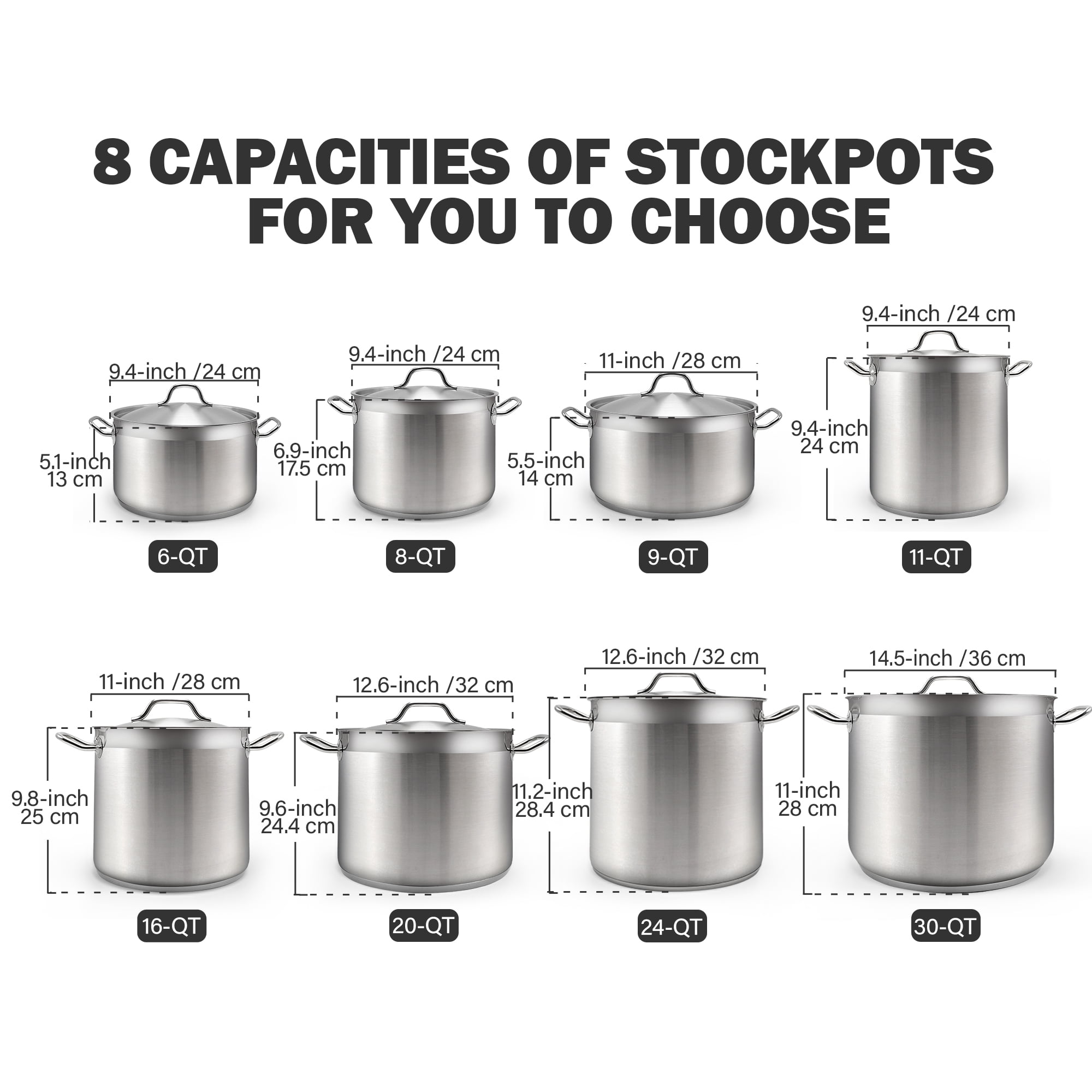 Cooks Standard Stainless Steel Stockpots, 30 Quart Professional Grade Large Stock Pot with Lid, Oven Safe Kitchen Big Pot for Cooking, Silver - Image 7