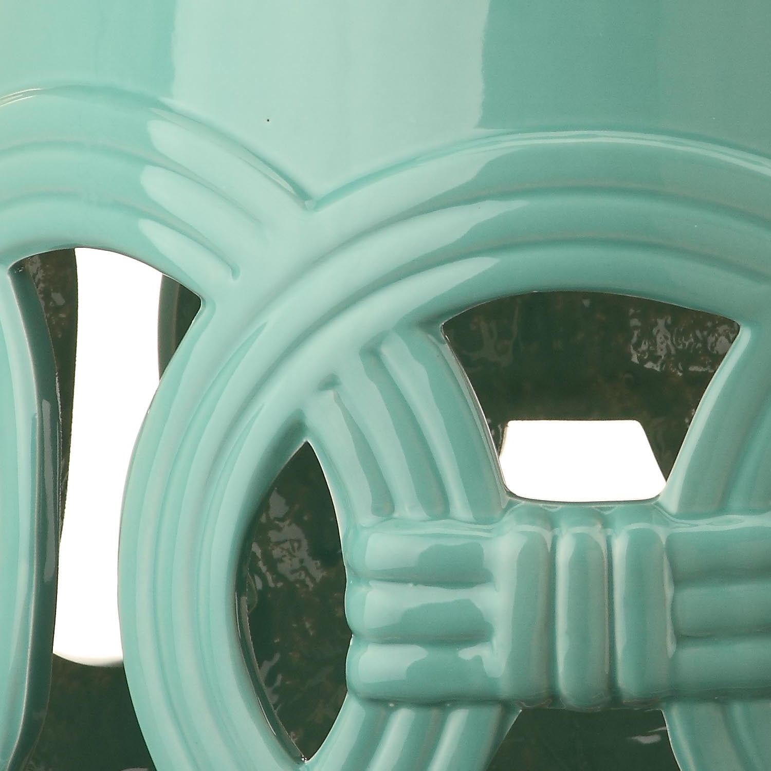 Safavieh Double Coin Indoor/Outdoor Garden Patio Stool, Light Blue - Image 2