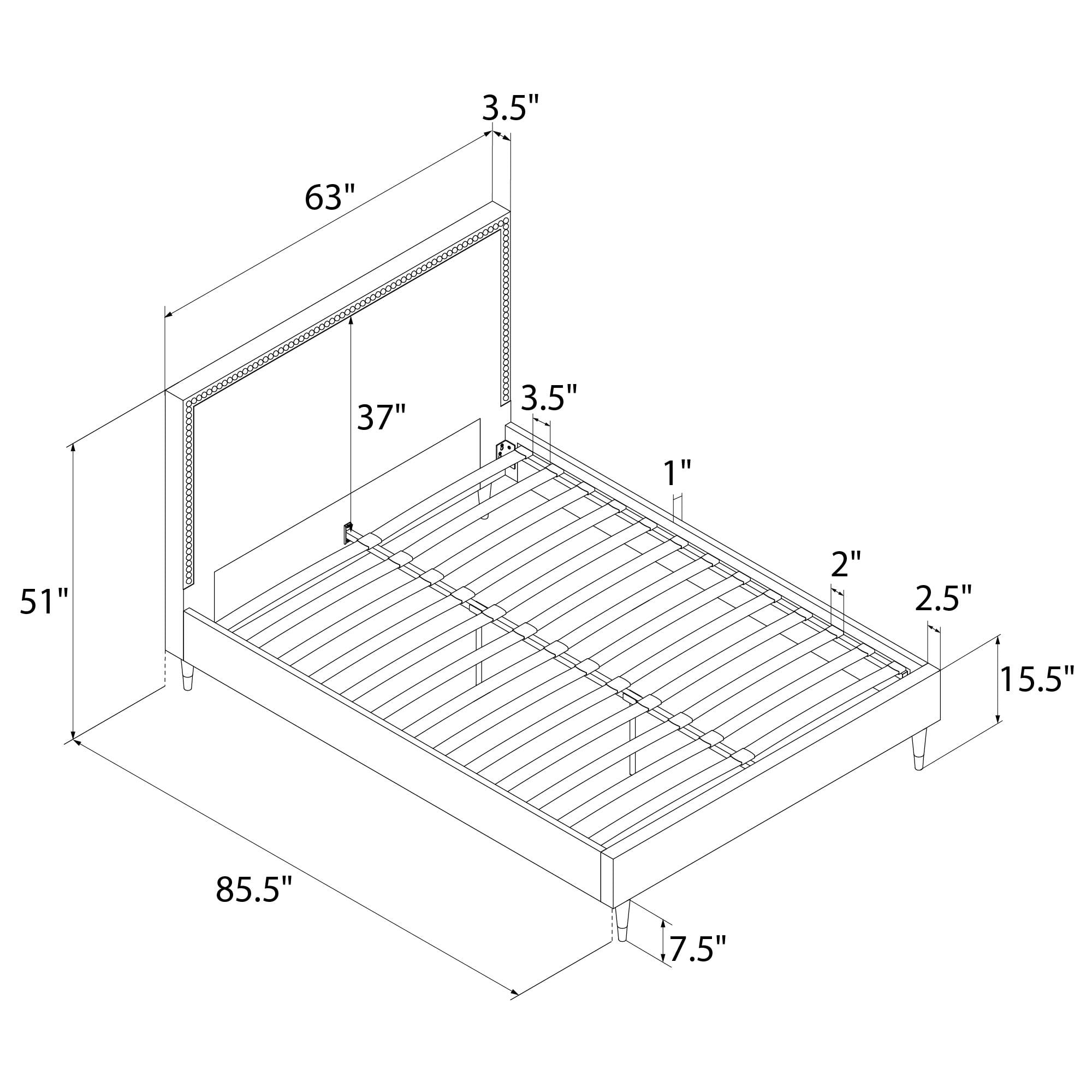 CosmoLiving by Cosmopolitan Audrey Upholstered Bed, Black Velvet, Queen - Image 3