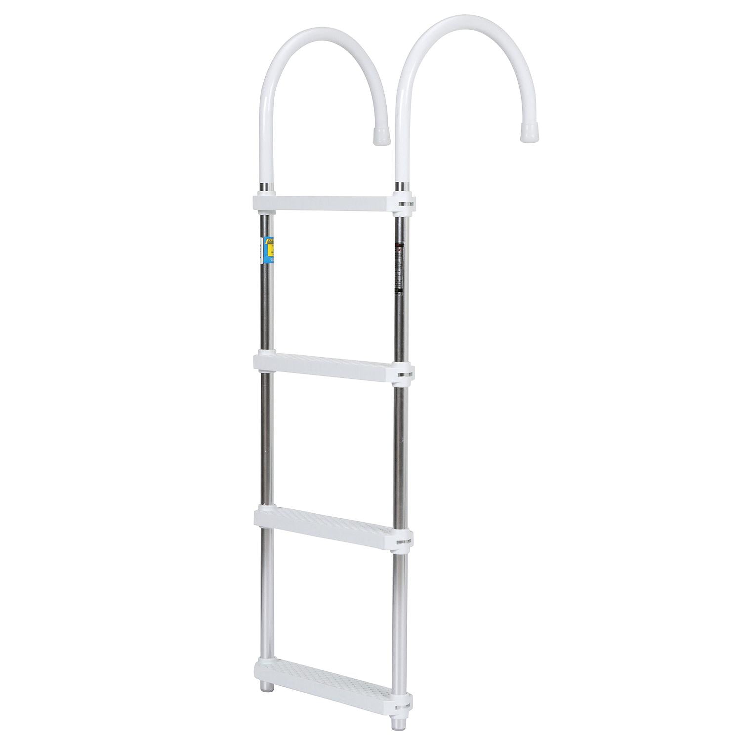 Seachoice 50-71560 Boarding Ladder, Plastic, 250-Pound Weight Capacity, Folds Flat for Easy Stowage, Lightweight and Portable, White, 8 lb - Image 2