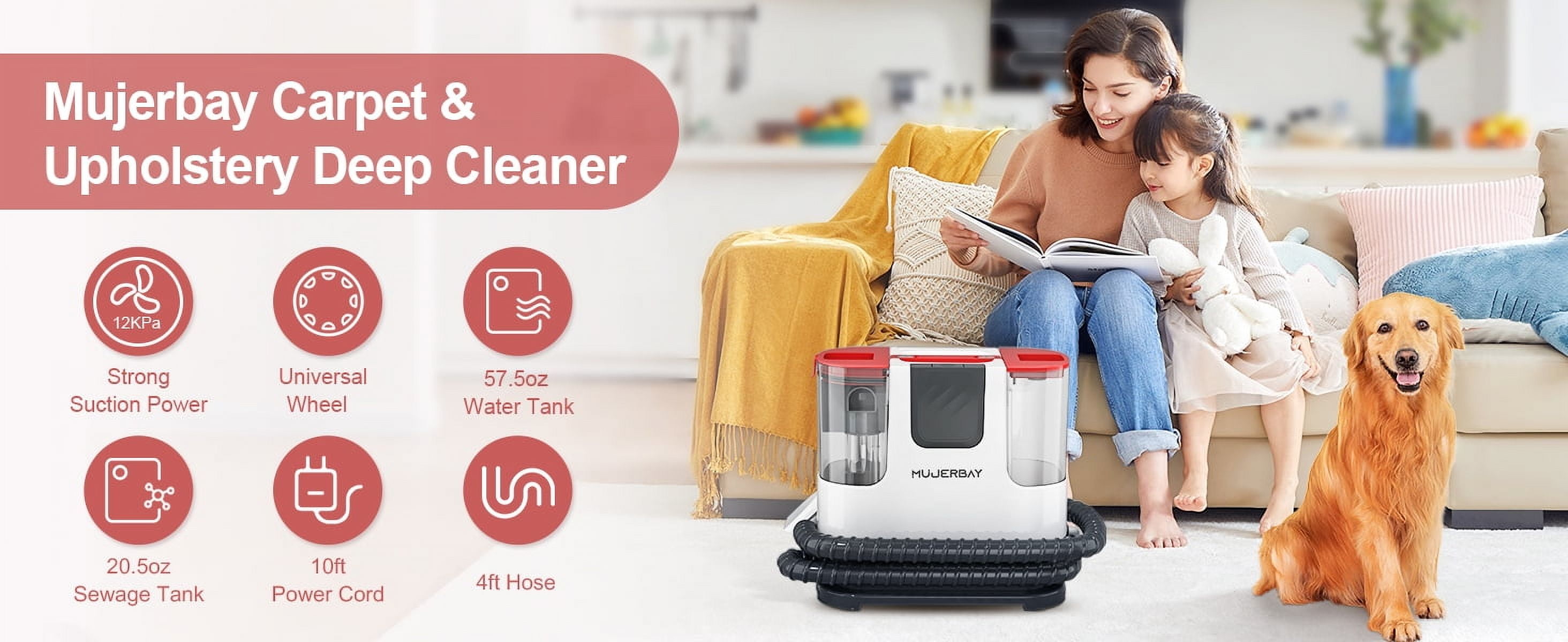 Aeitto 12Kpa Portable Furniture Water Extractor - Odor/Stain Removal, Ideal for Sofa, Carpet, Car, Pet Messes - Image 4