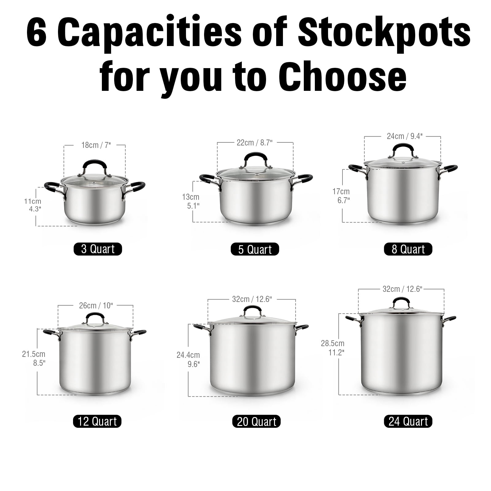 Cook N Home Stockpot Sauce Pot Induction Pot With Lid Professional Stainless Steel 20 Quart - Image 4