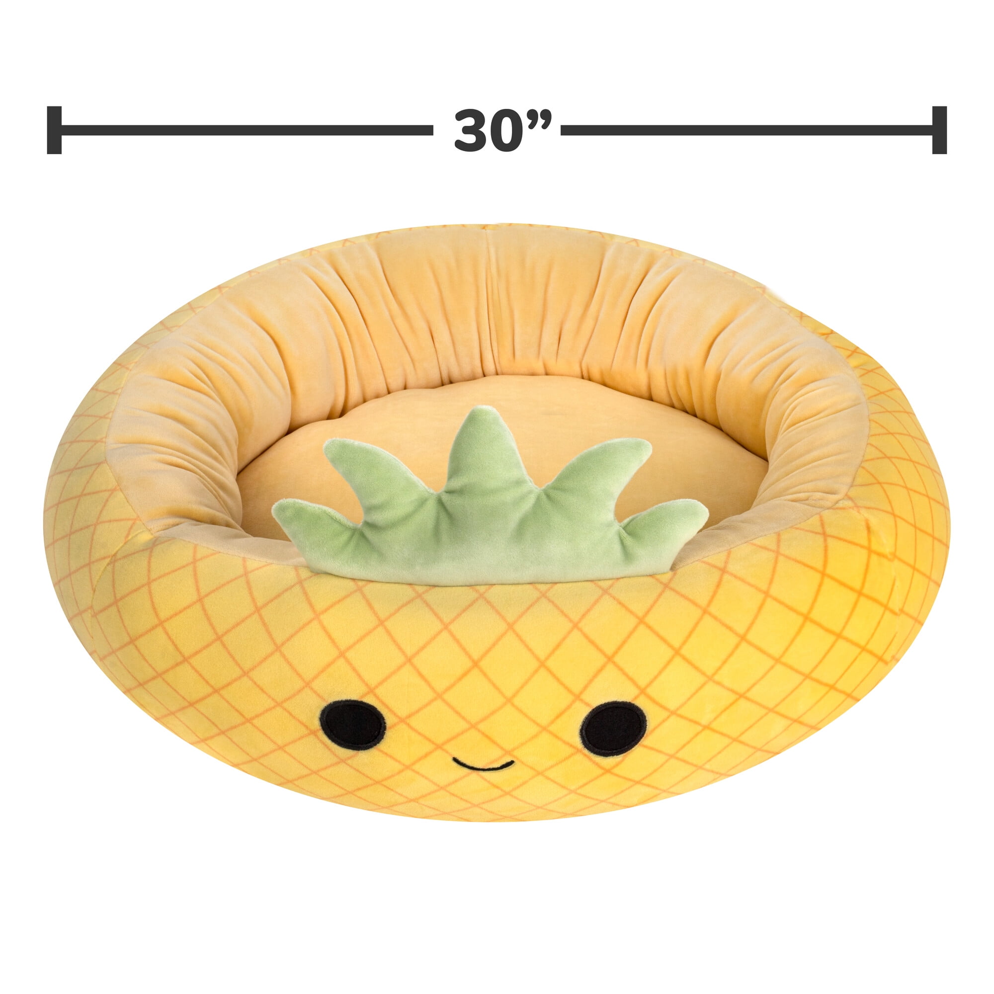 Squishmallows 30 inch Yellow Pineapple Pet Bed - Large Ultra Soft Plush Pet Bed - Image 6
