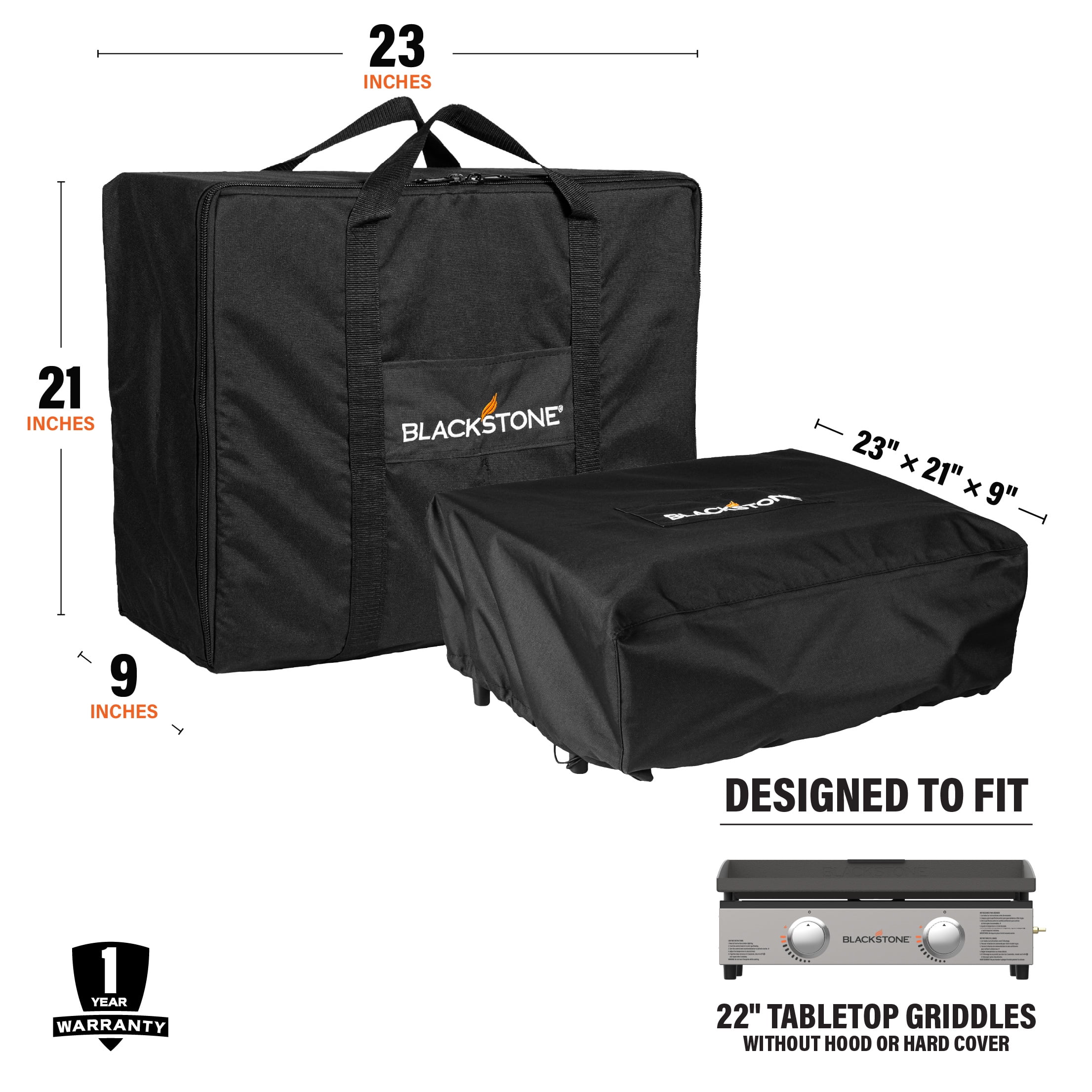 Blackstone 22" Tabletop Griddle Cover and Carry Bag Set in Black, 2-Piece - Image 8