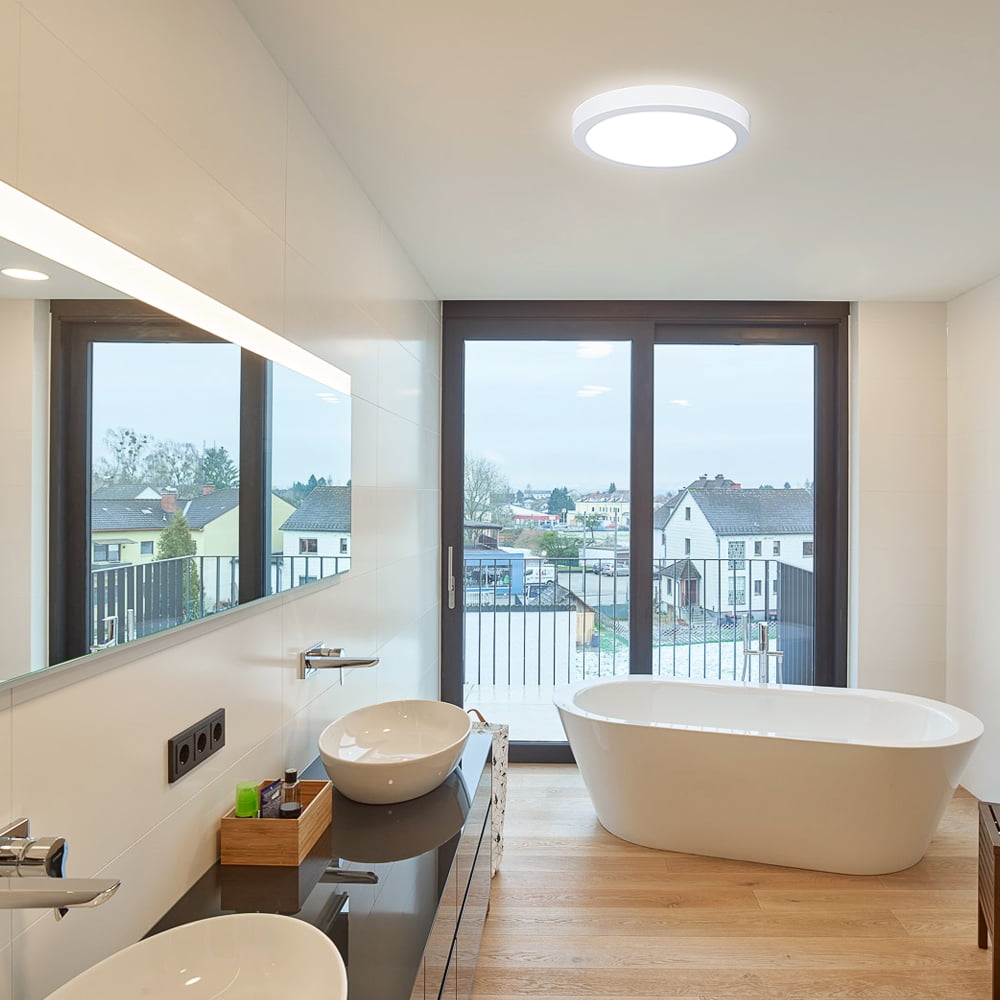 5 Packs DingLiLighting 8.9" Modern LED Flush Mount Ceiling Light Round Panel Lights Wall Light Fixture for Bedroom Kitchen Hallway Bathroom Closet, 18W Cold White 5000K - Image 5