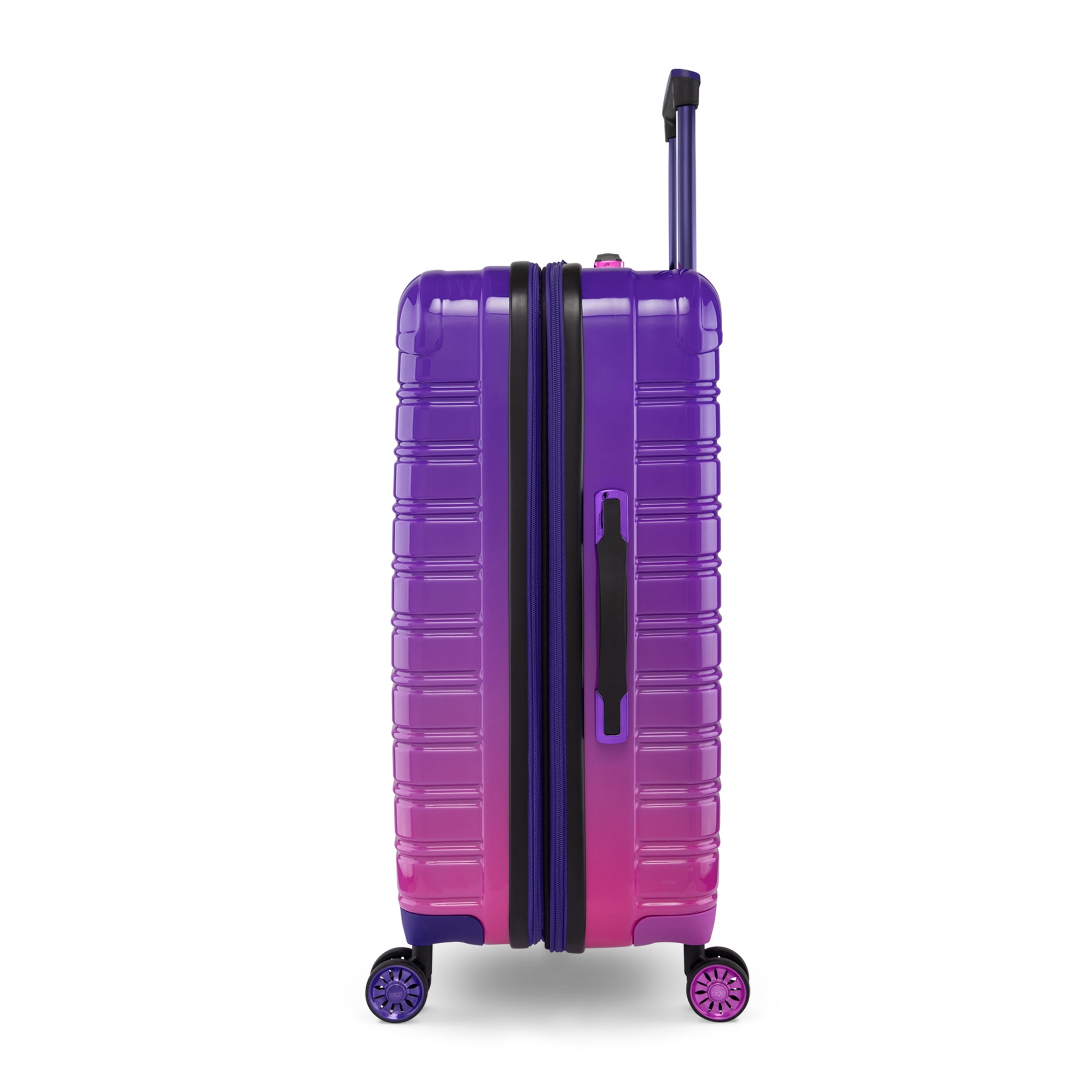 iFLY Fibertech 28" Large Checked Suitcase – Hardside Expandable Spinner Luggage for Travel, Midnight Berry - Image 7