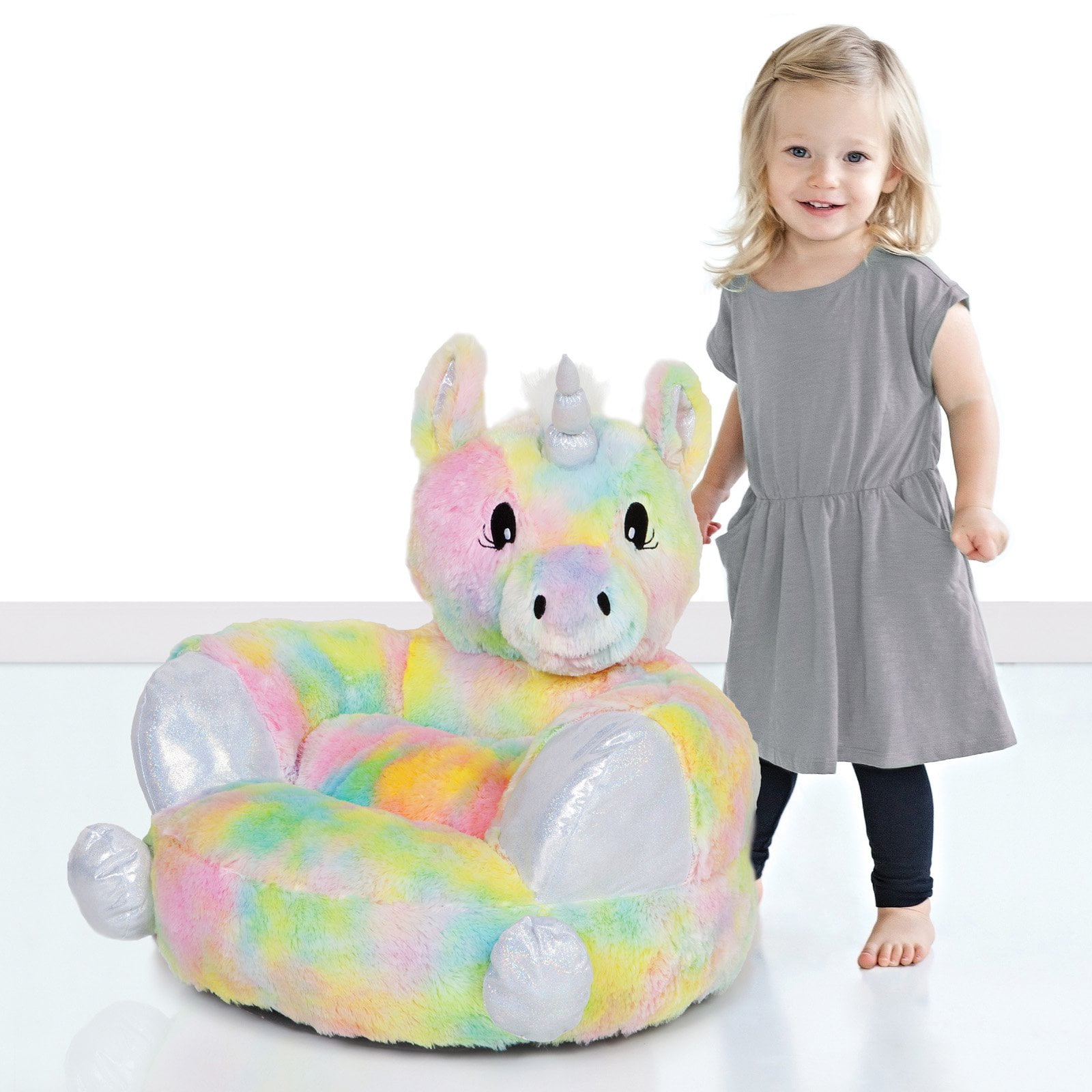 Trend Lab Toddler Plush Rainbow Unicorn Character Chair - Image 2