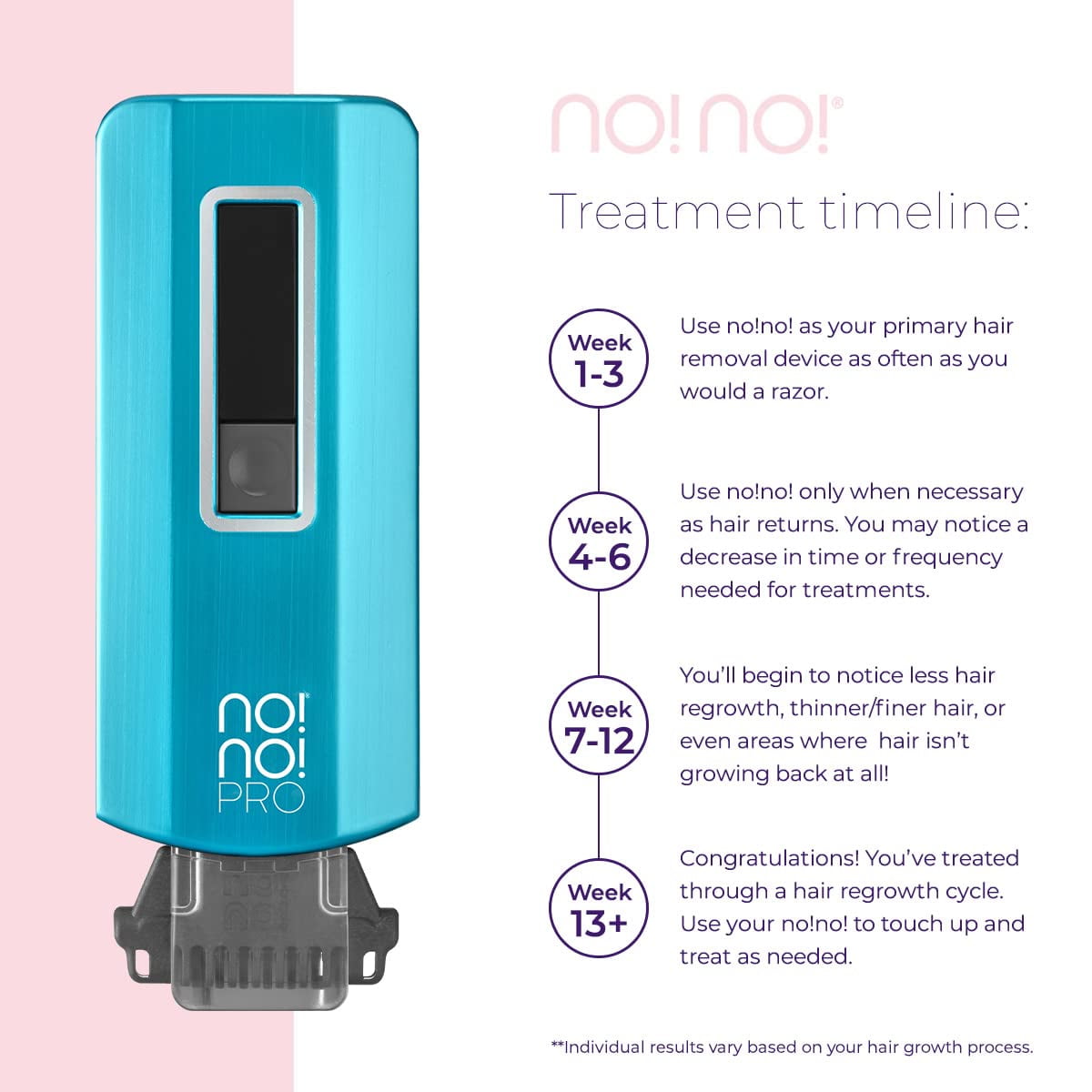 no!no! Pro Hair Removal Device for All Skin Tones, Painless Body and Facial Hair Removal for Women & Men - Blue - Image 7