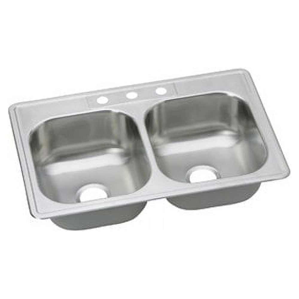Elkay Dayton Stainless Steel 33" x 22" x 8-1/16", Equal Double Bowl Drop-in Sink - Image 2