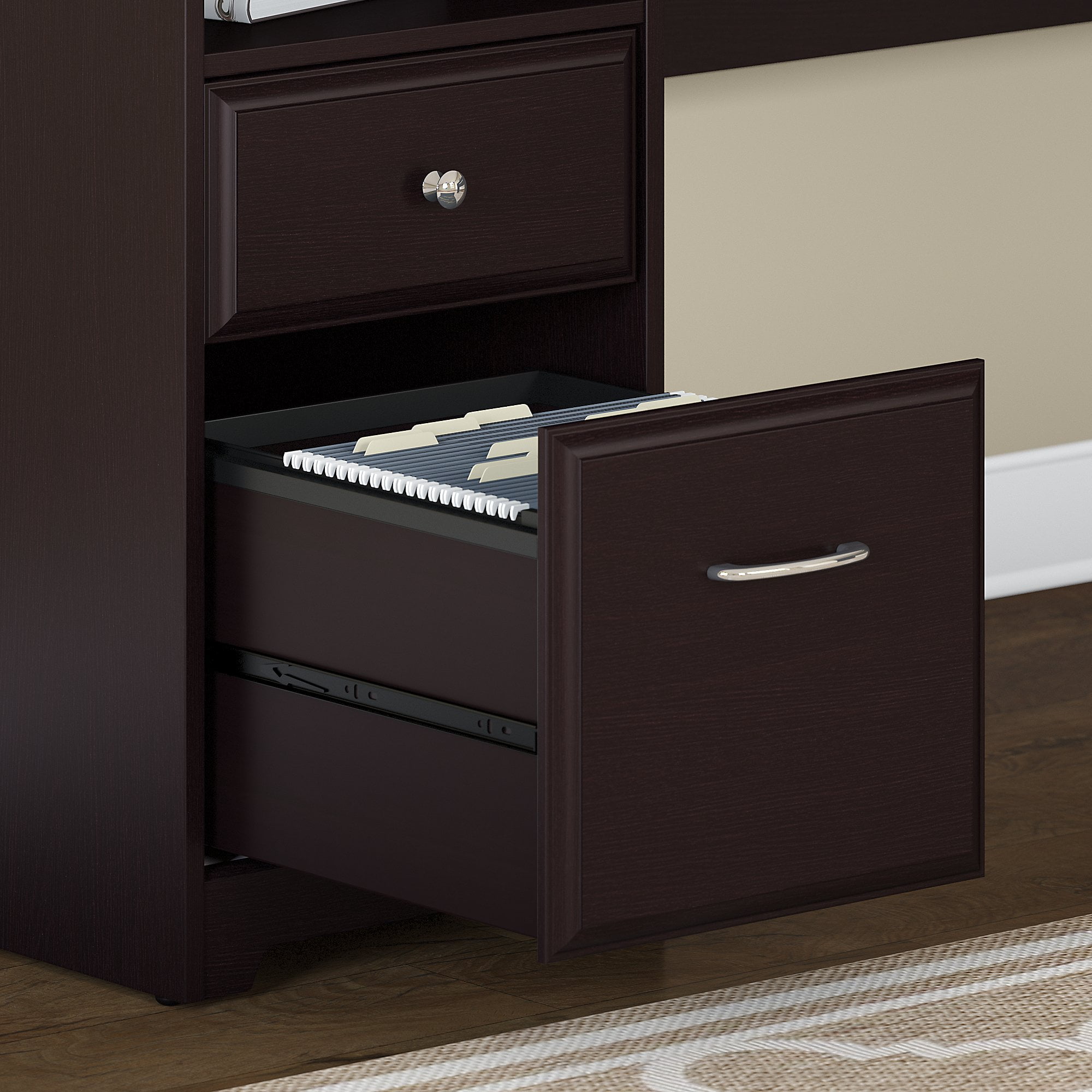 Bush Furniture Cabot 60" Computer Desk with Storage, Espresso Oak - Image 3
