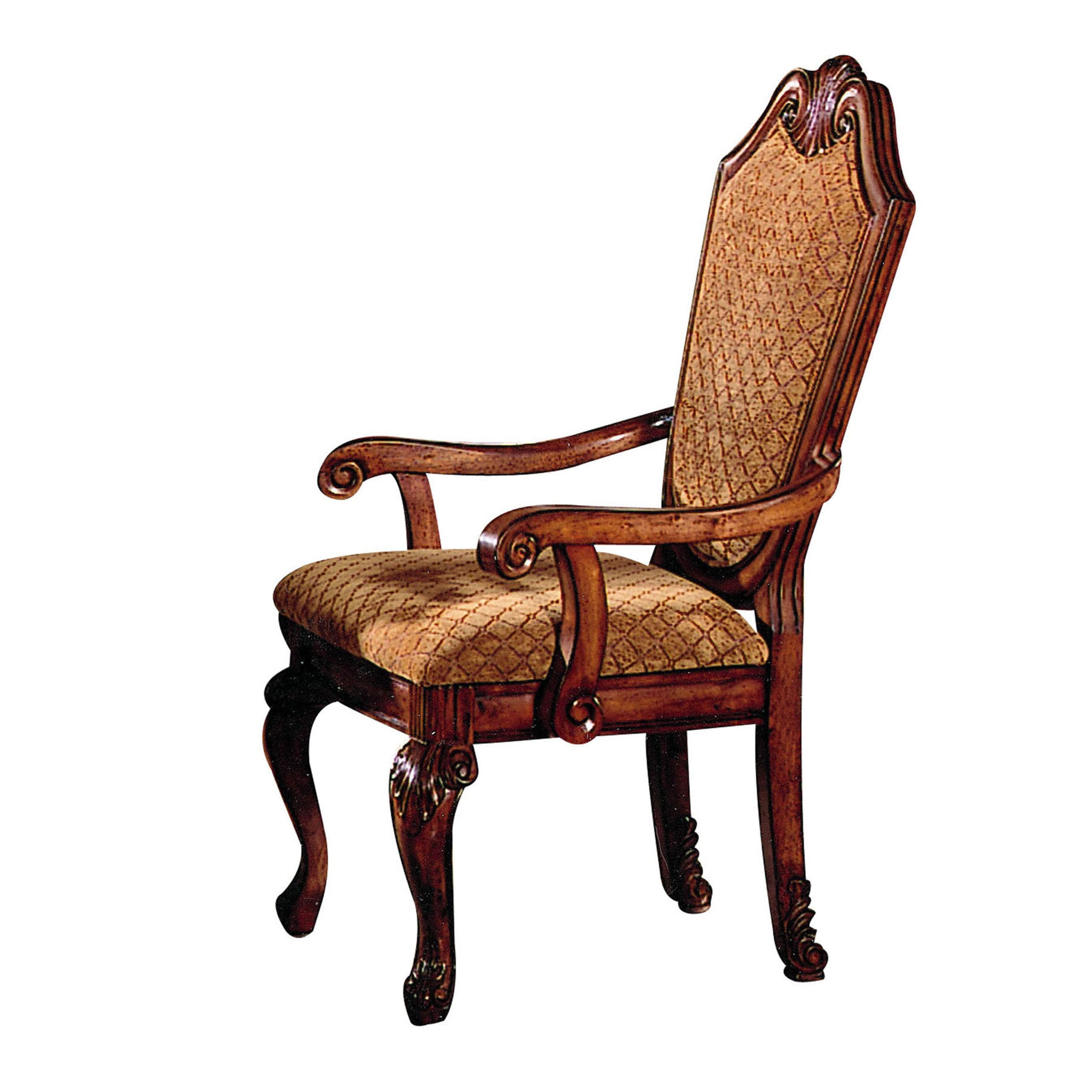 ACME Chateau De Ville Side Chair (Set-2) - Fabric & Cherry - Image 5