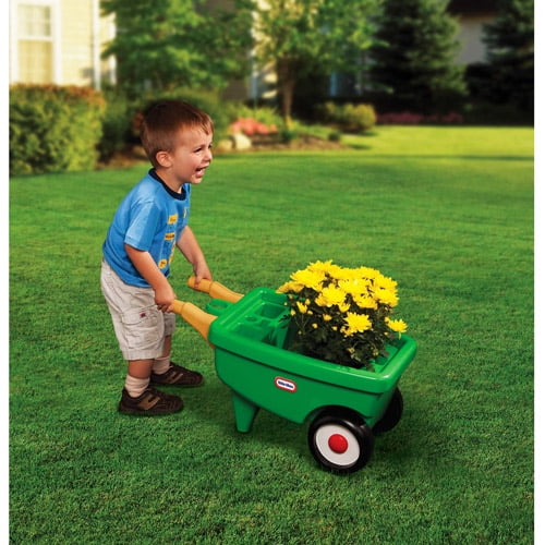 Little Tikes 2-in-1 Garden Cart & Wheelbarrow Play Gardening Toy, 10 Pieces and Sprinkler for Indoor Outdoor Preschool Pretend Play, Kids Toddlers Girls Boys Ages 2 3 4+ - Image 2