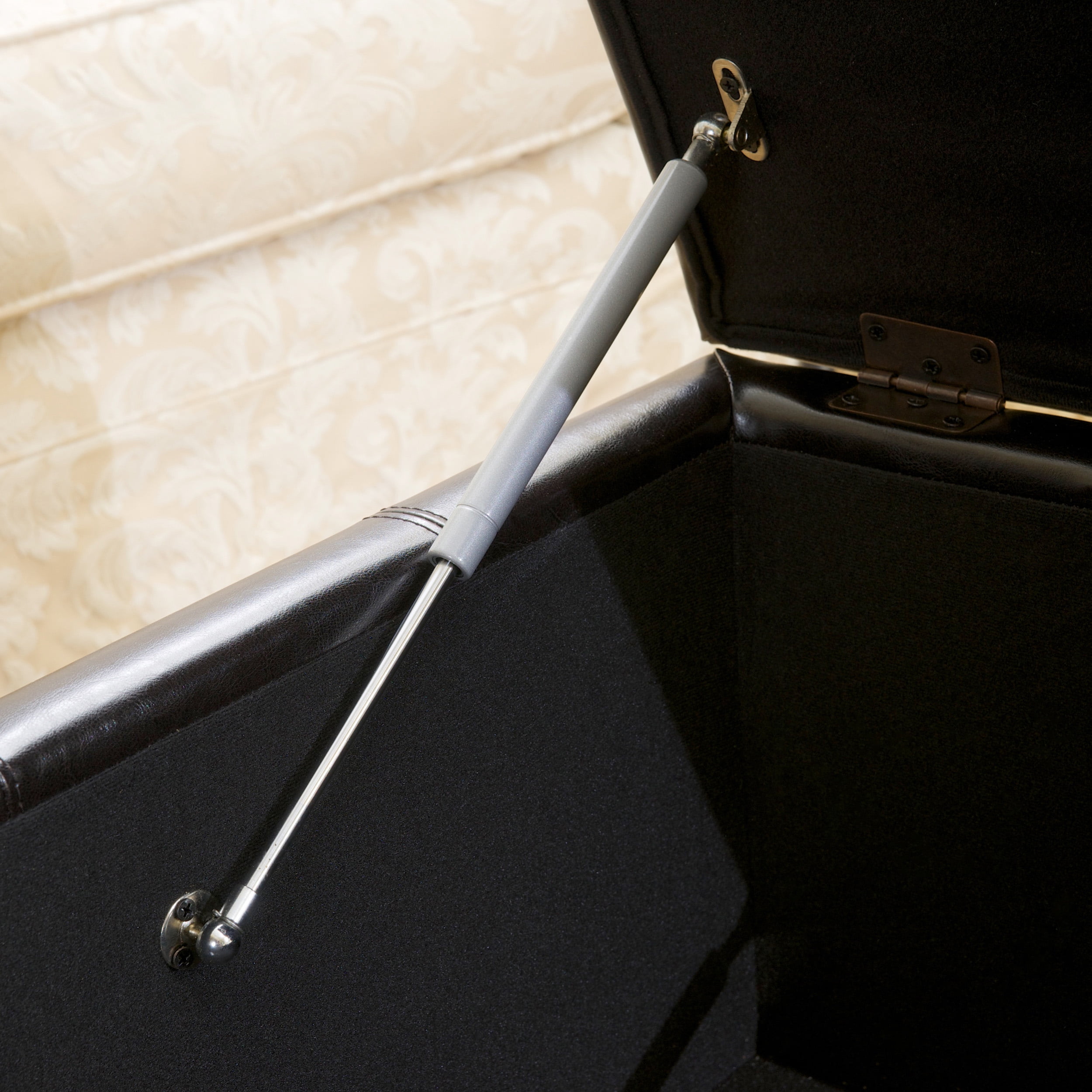 Noble House Abigail Indoor Espresso Bonded Leather Square Storage Ottoman - Image 14