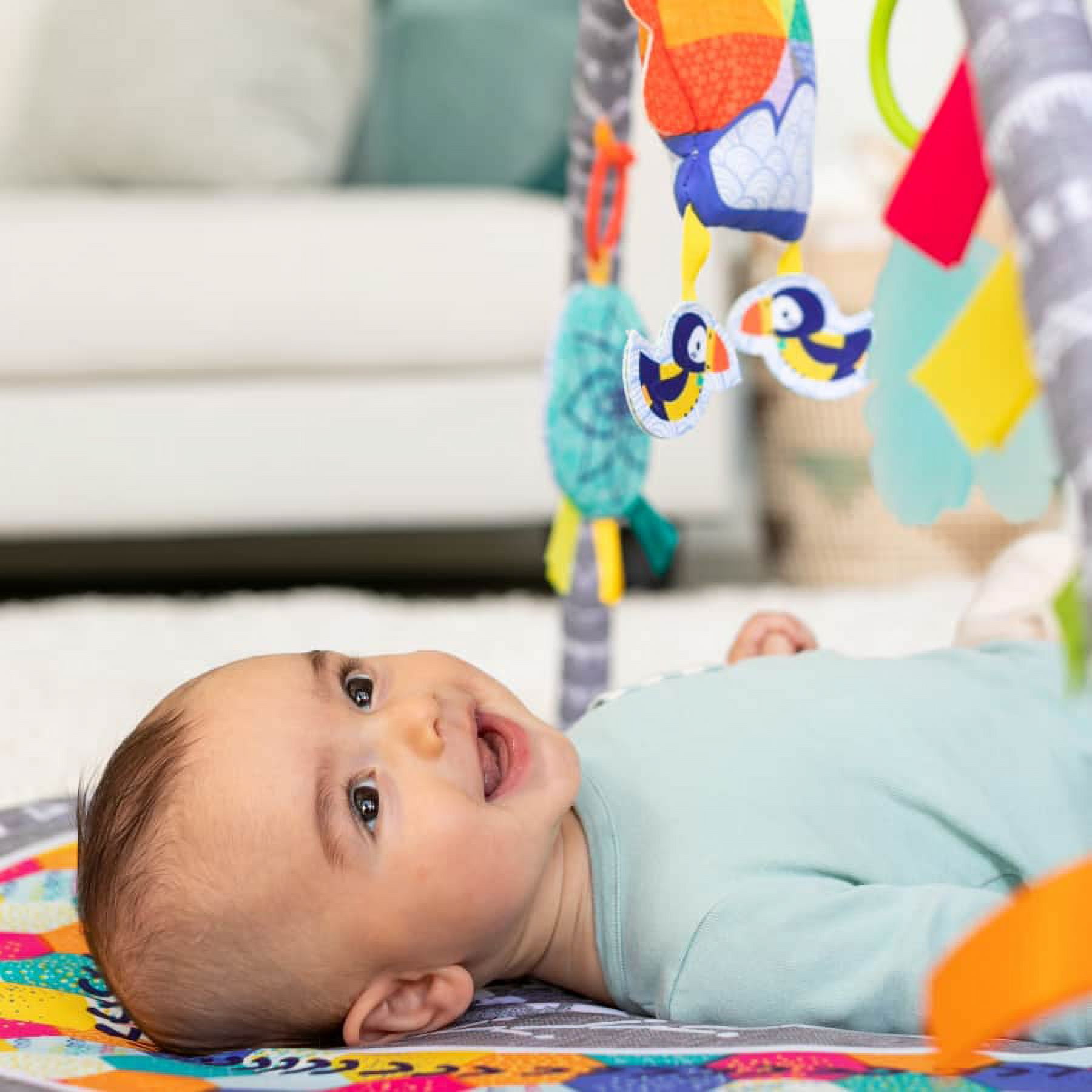 Infantino 4-in-1 Twist & Fold Musical Mobile Activity Gym, 6-12 Months, Blue Boho - Image 2