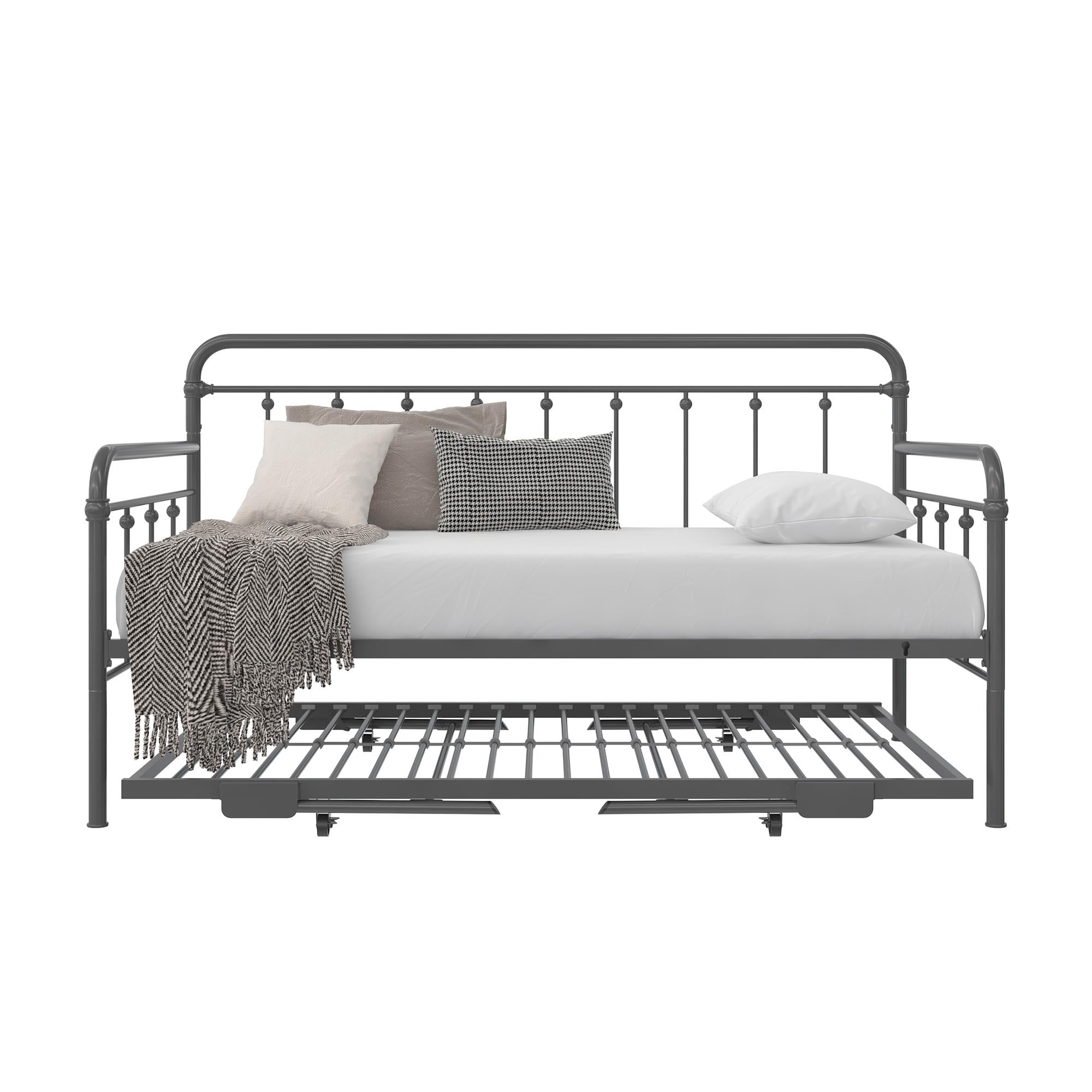 DHP Locky Metal Daybed with Pop Up Trundle Bed, Twin over Twin, Gunmetal Gray - Image 20