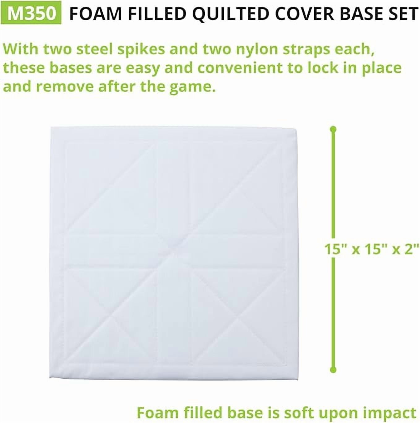 Champion Sports unisex adult Quilted Cover & 2 Straps (15" x 15" 2") baseball and softball bases, White, 15 Inch by Inch Inch US - Image 4