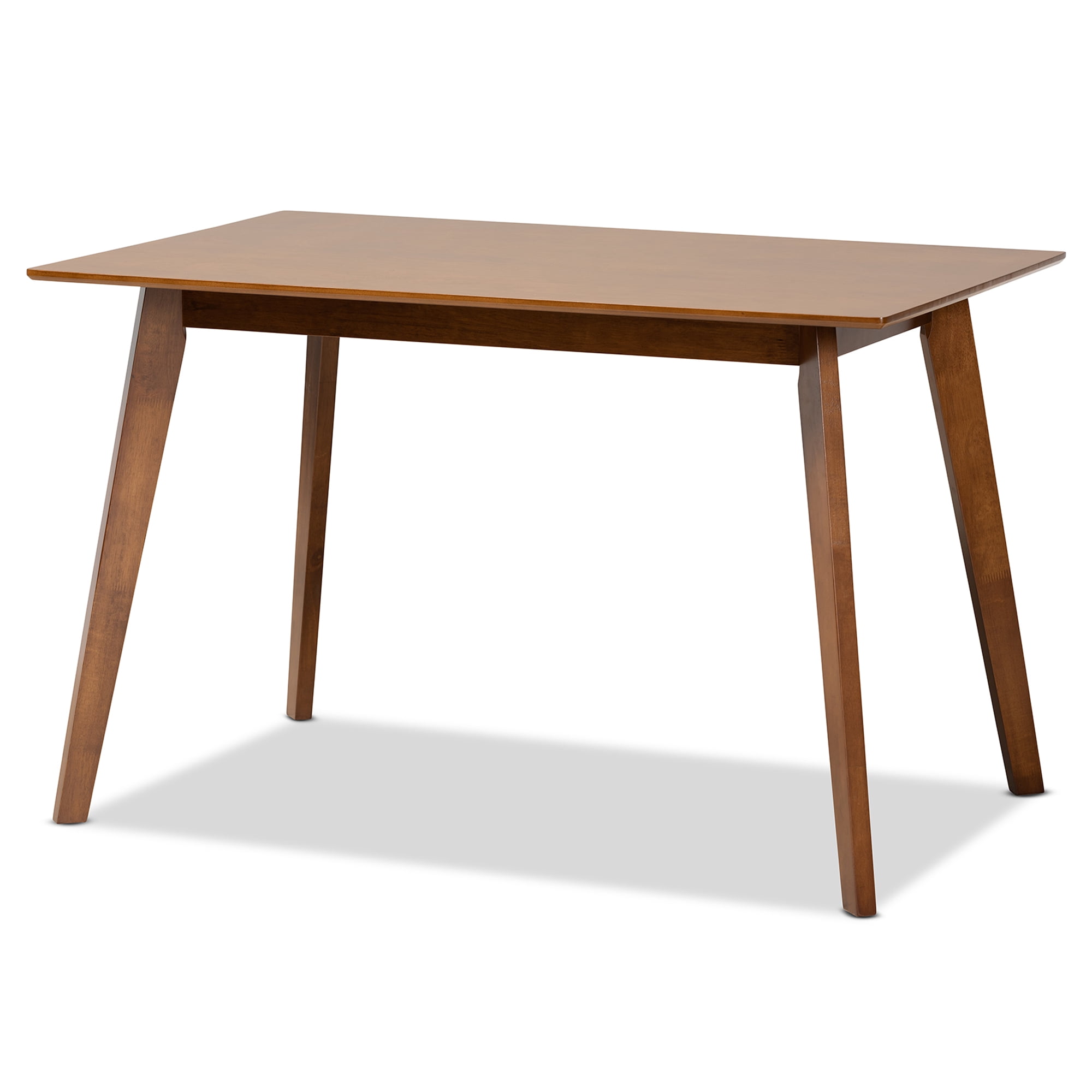 Baxton Studio Euclid Mid-Century Modern Grey Fabric Upholstered and Walnut Brown Finished Wood 5-Piece Dining Set - Image 8