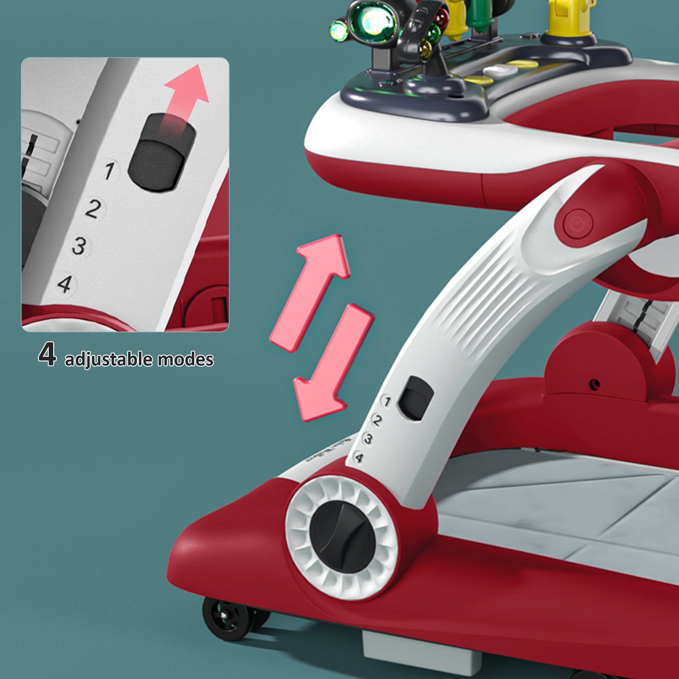 Loewten Baby Walker, 3 in 1 Music and Lights Toddler Jumper, Music Bouncer Walkers for Boys Girls Babies 6-18 Months, Red - Image 7