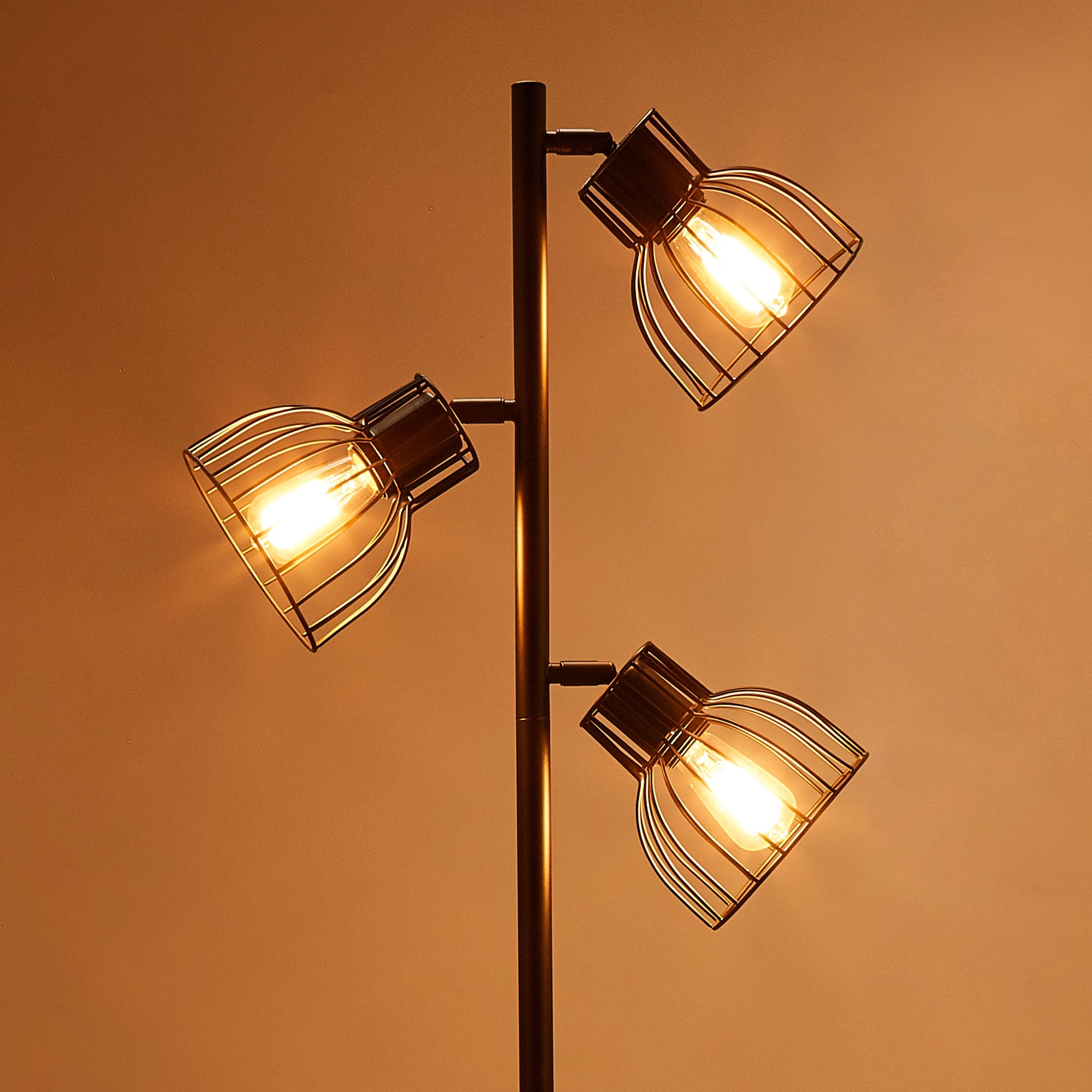 Bestco 65" Industrial Floor Lamp w Adjustable Shades for Bedroom Living Room More - Image 5