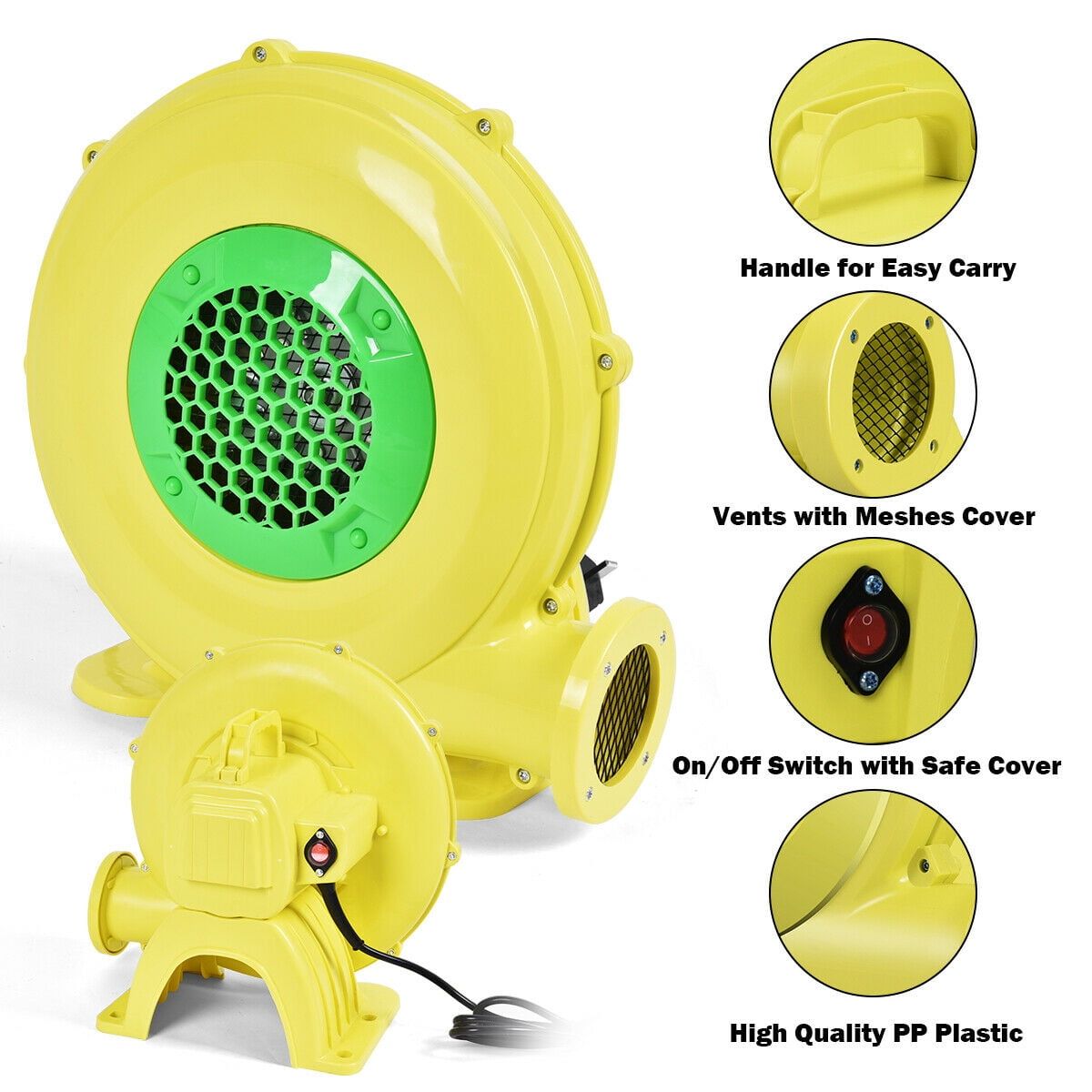 Costway Air Blower Pump Fan 480 Watt 0.6HP For Inflatable Bounce House Bouncy Castle - Image 7
