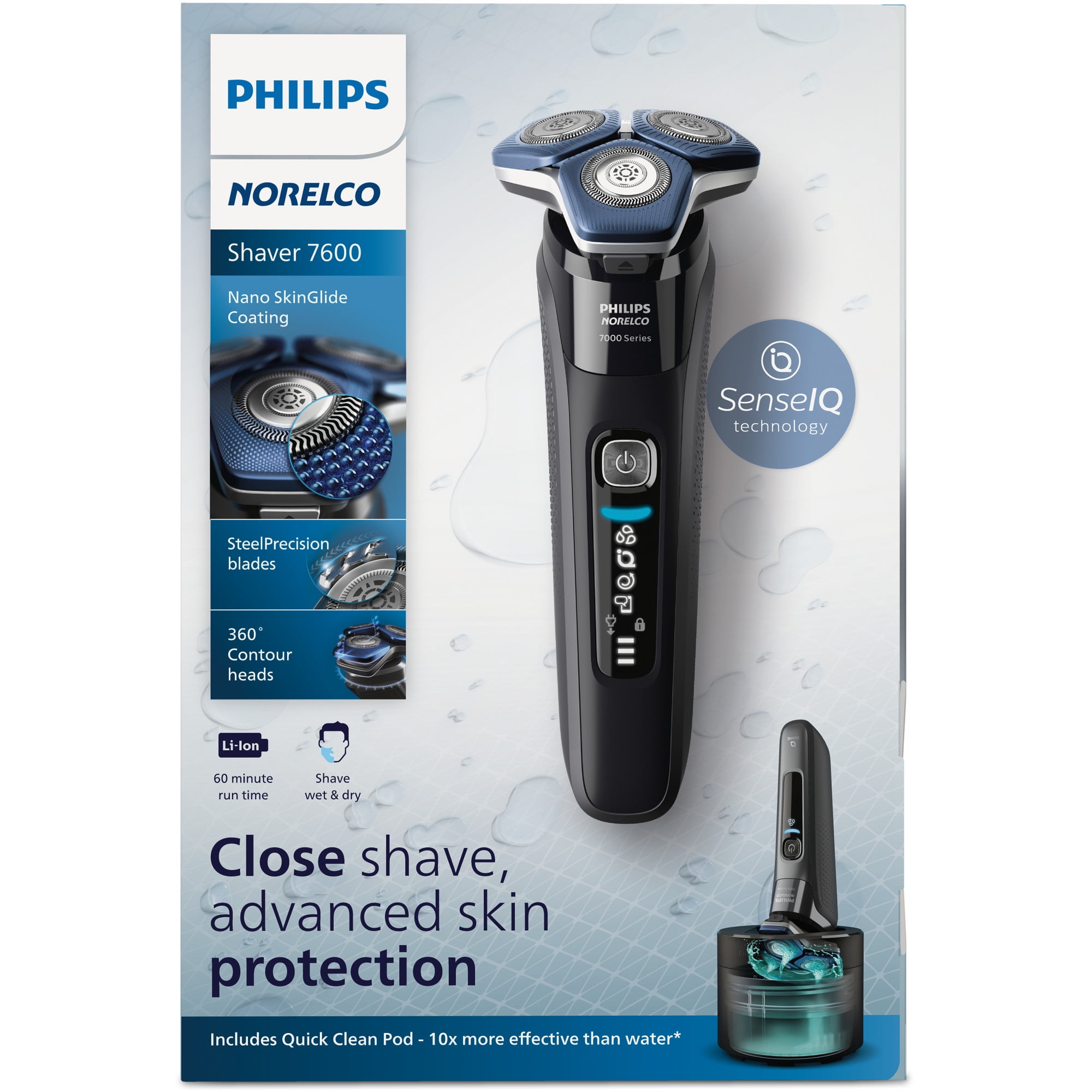 Philips Norelco Shaver 7600, Rechargeable Wet & Dry Electric with Pop-Up Trimmer, S7886/84 - Image 2
