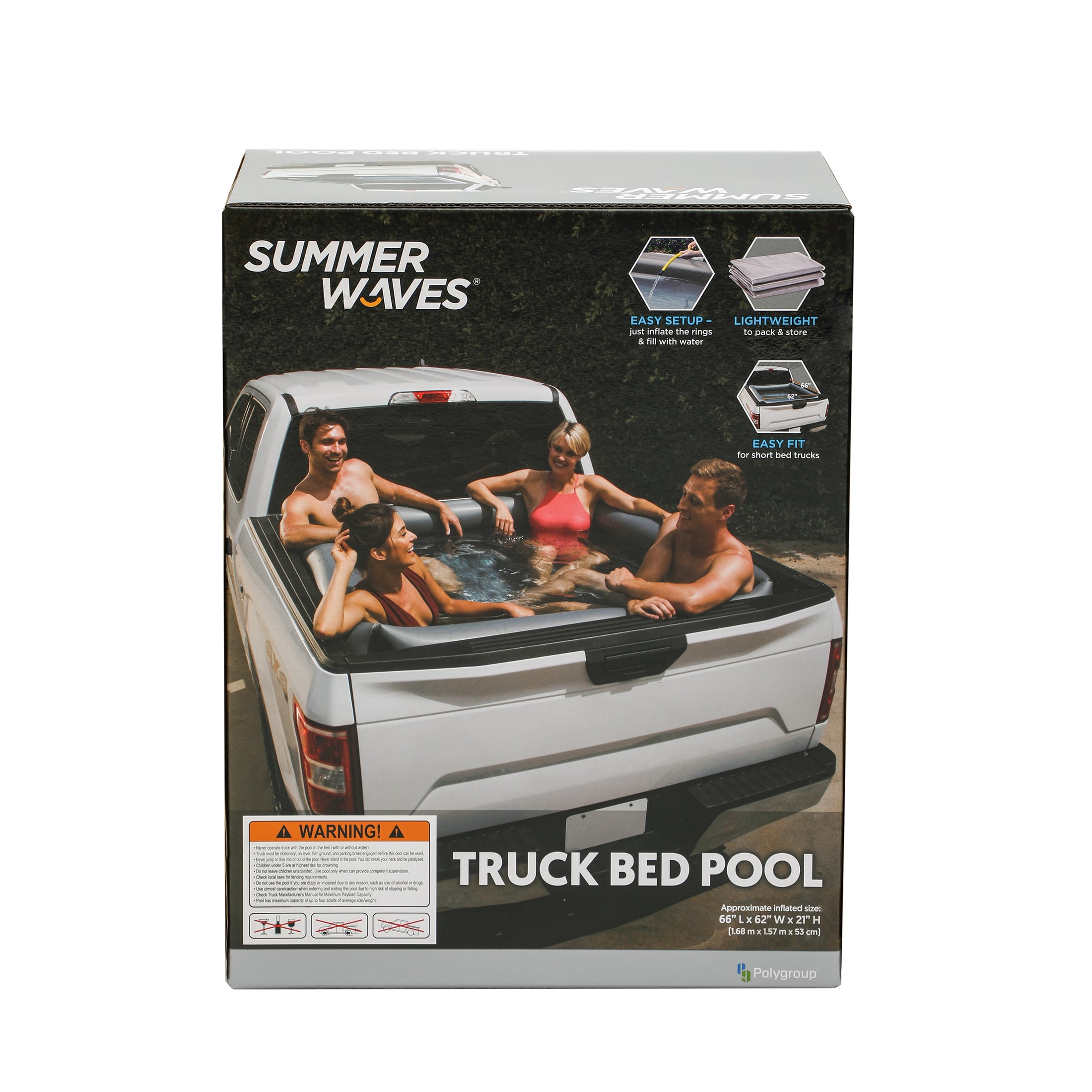 Summer Waves Rectangular Inflatable Truck Bed Pool, Gray, Adults, Unisex - Image 7