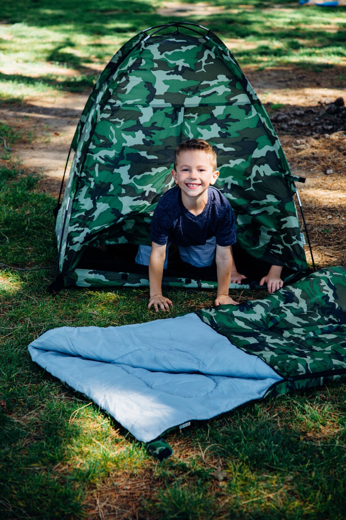 Pacific Play Tents Camo Set Chair and Sleeping Bag Polyester Play Tent, Green - Image 9
