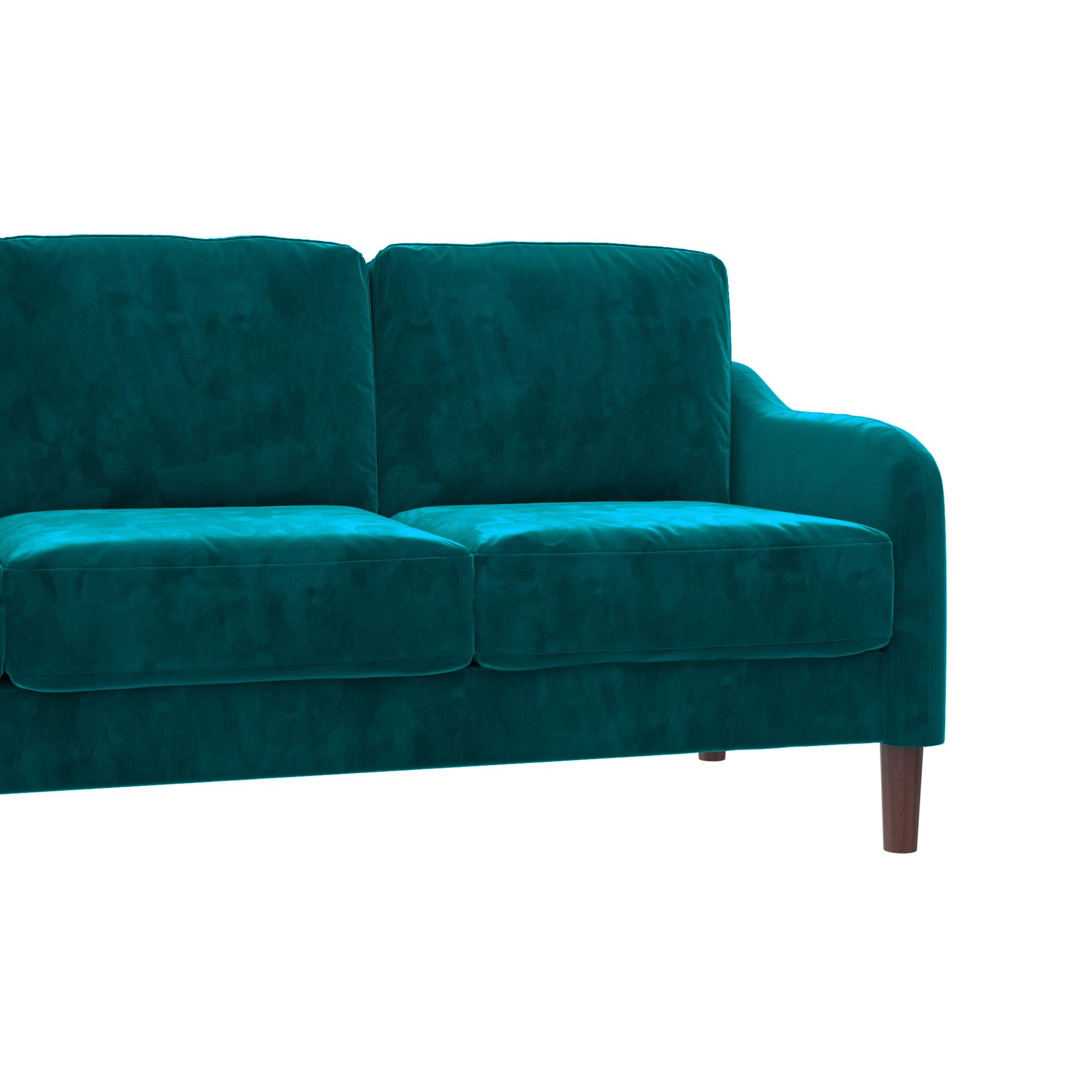 DHP Marbella 3-Seater Sofa Couch, Living Room Furniture, Green Velvet - Image 15