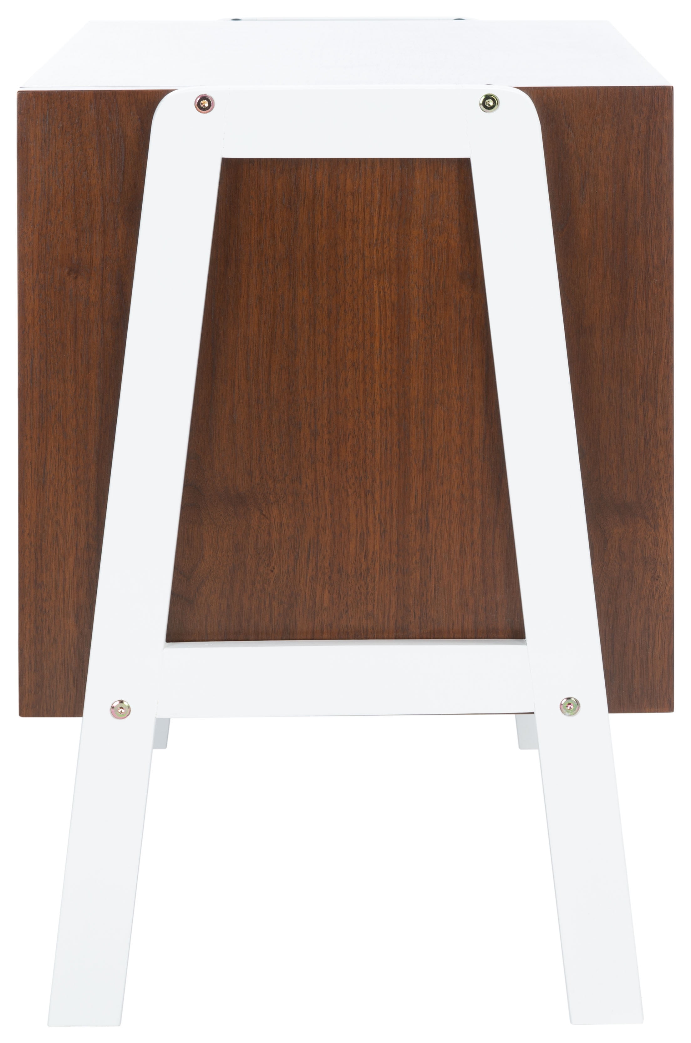 SAFAVIEH Winchester Rustic 2 Drawer Night Stand, Walnut/White - Image 9