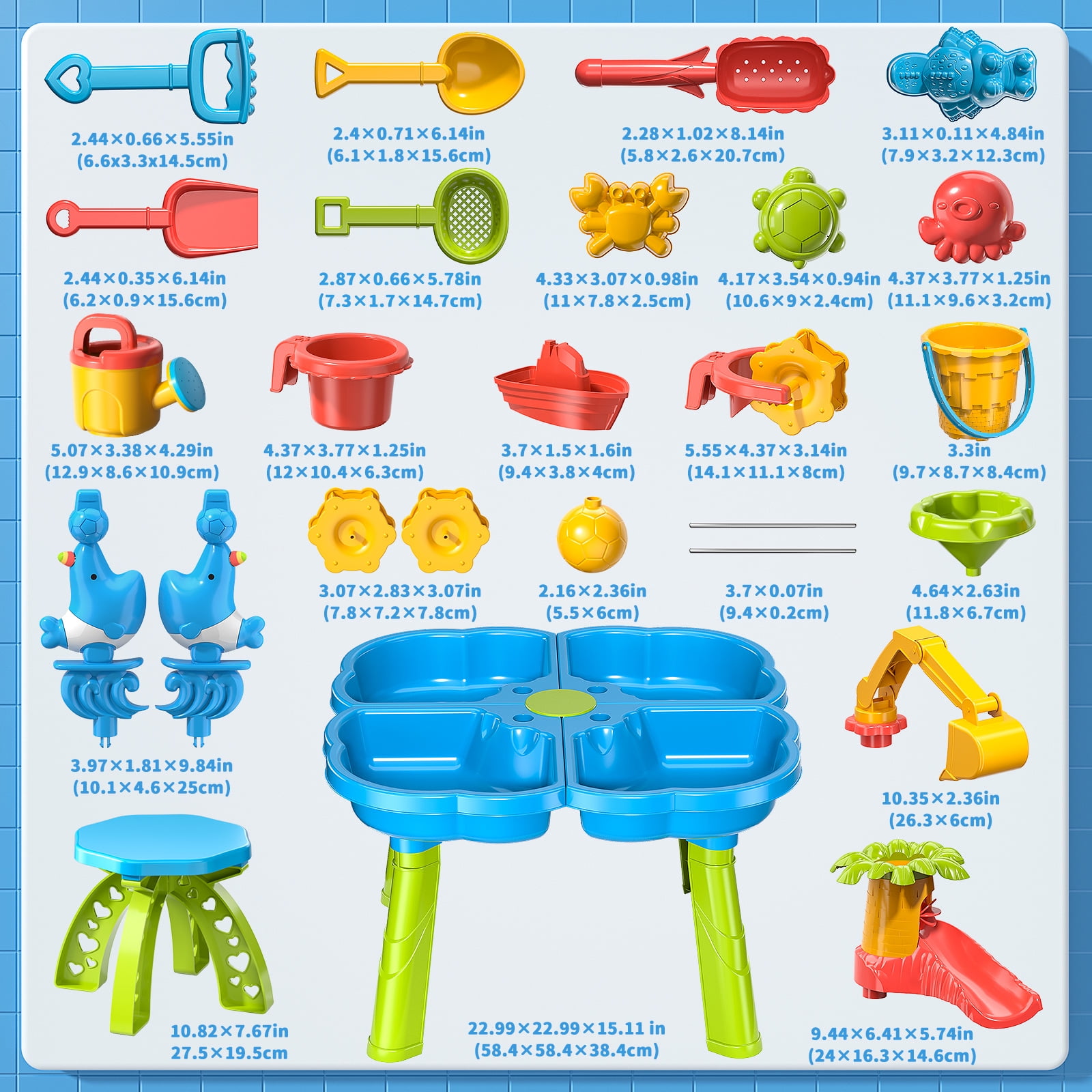 Dinosaur Planet Sand Water Table for Toddlers, 4 in 1 Sand Table and Water Play Table, Kids Table Activity Sensory Play Table Beach Sand Water Sand Toy for Outdoor Backyard for Toddlers Age 2-4 Gift - Image 2