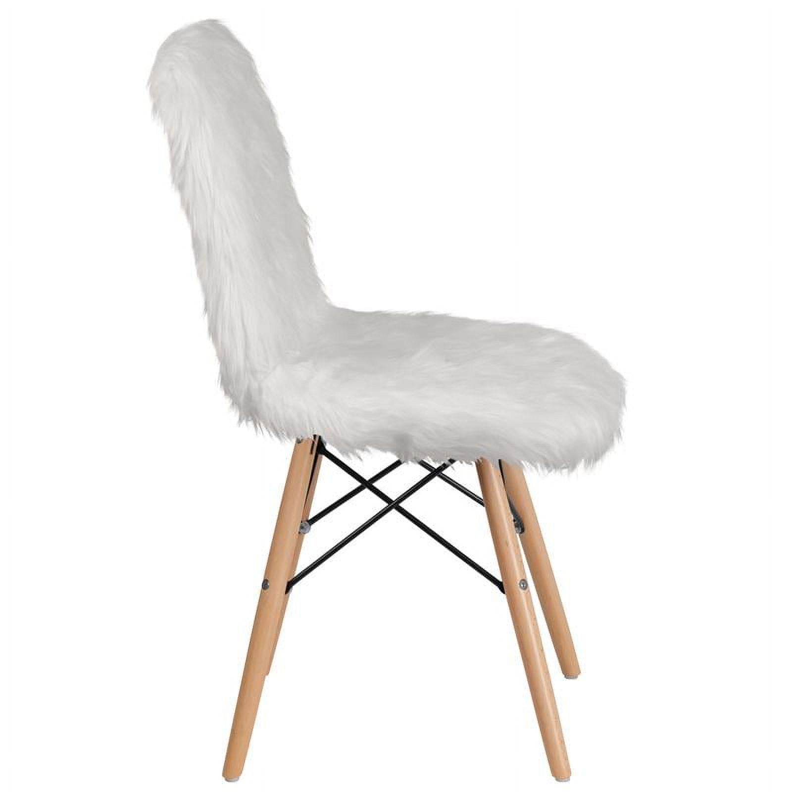 Flash Furniture Calvin Shaggy Dog White Accent Chair - Image 9