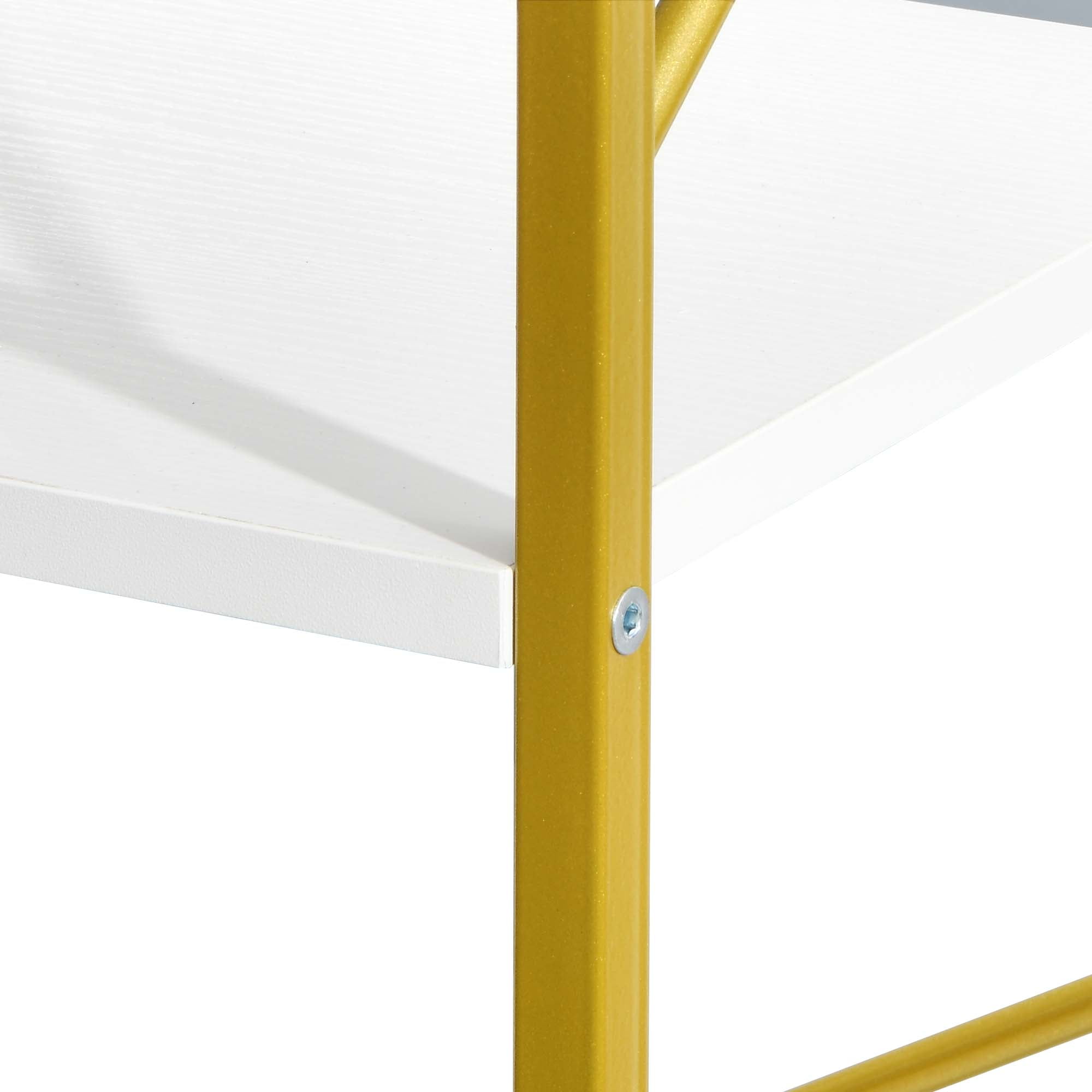 Dextrus 5 Tiers Bookshelf and Bookcase, Modern Wide Gold Bookcase, Open Storage Book Shelves for Living Room Bedroom, Gold - Image 5