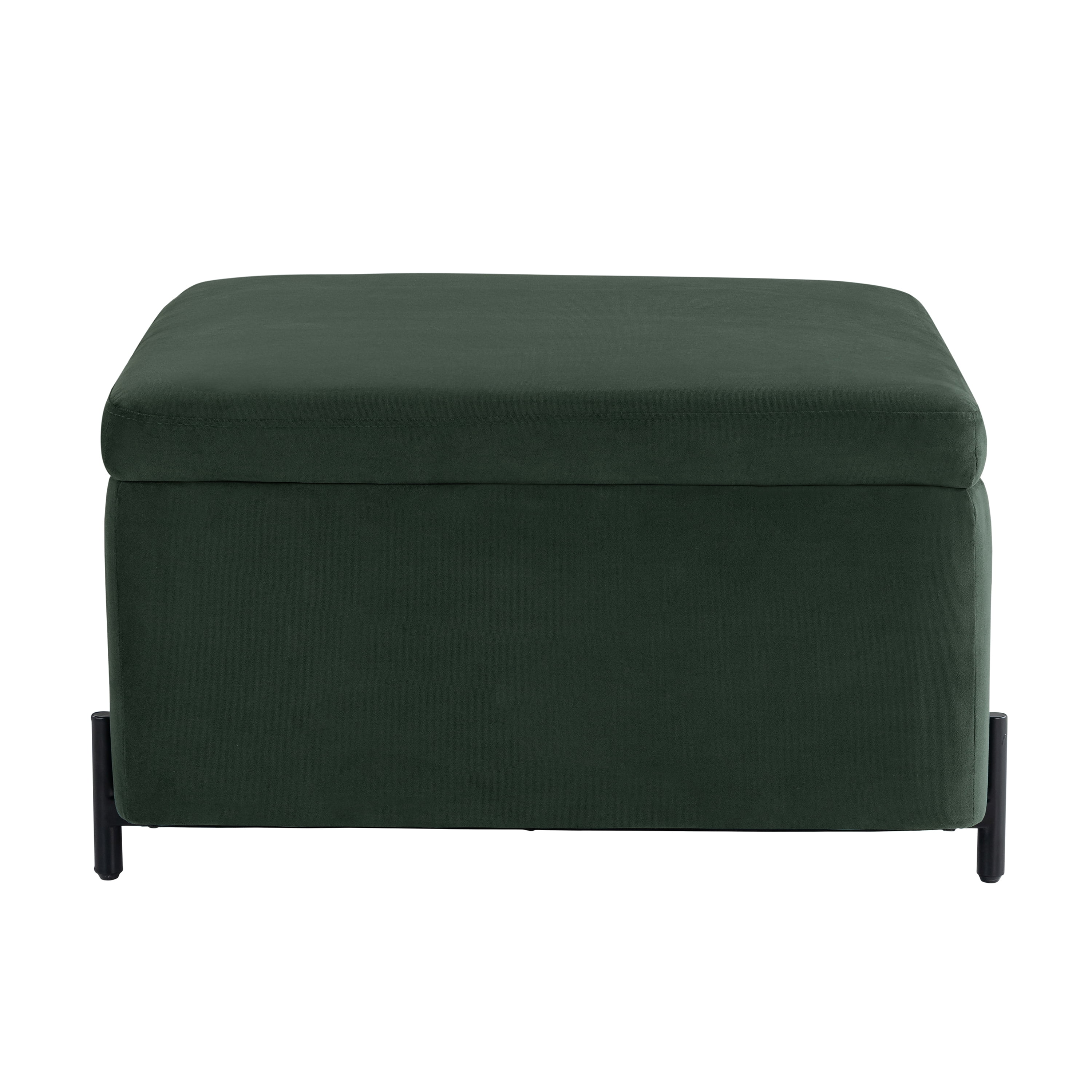 Studio Living Kingston Modern Large Storage Ottoman, Green Velvet Fabric - Image 14