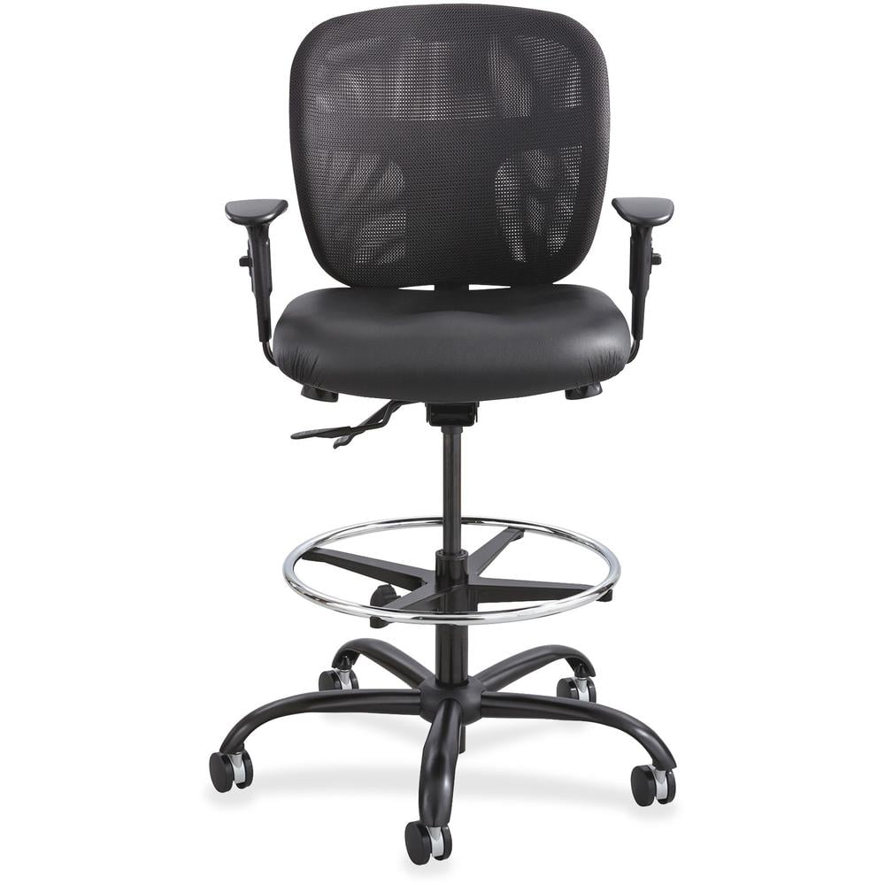 Safco Big and Tall Stool, Heavy Duty Black Vinyl Seat Mesh Back Rated to 400 lbs. - Image 3