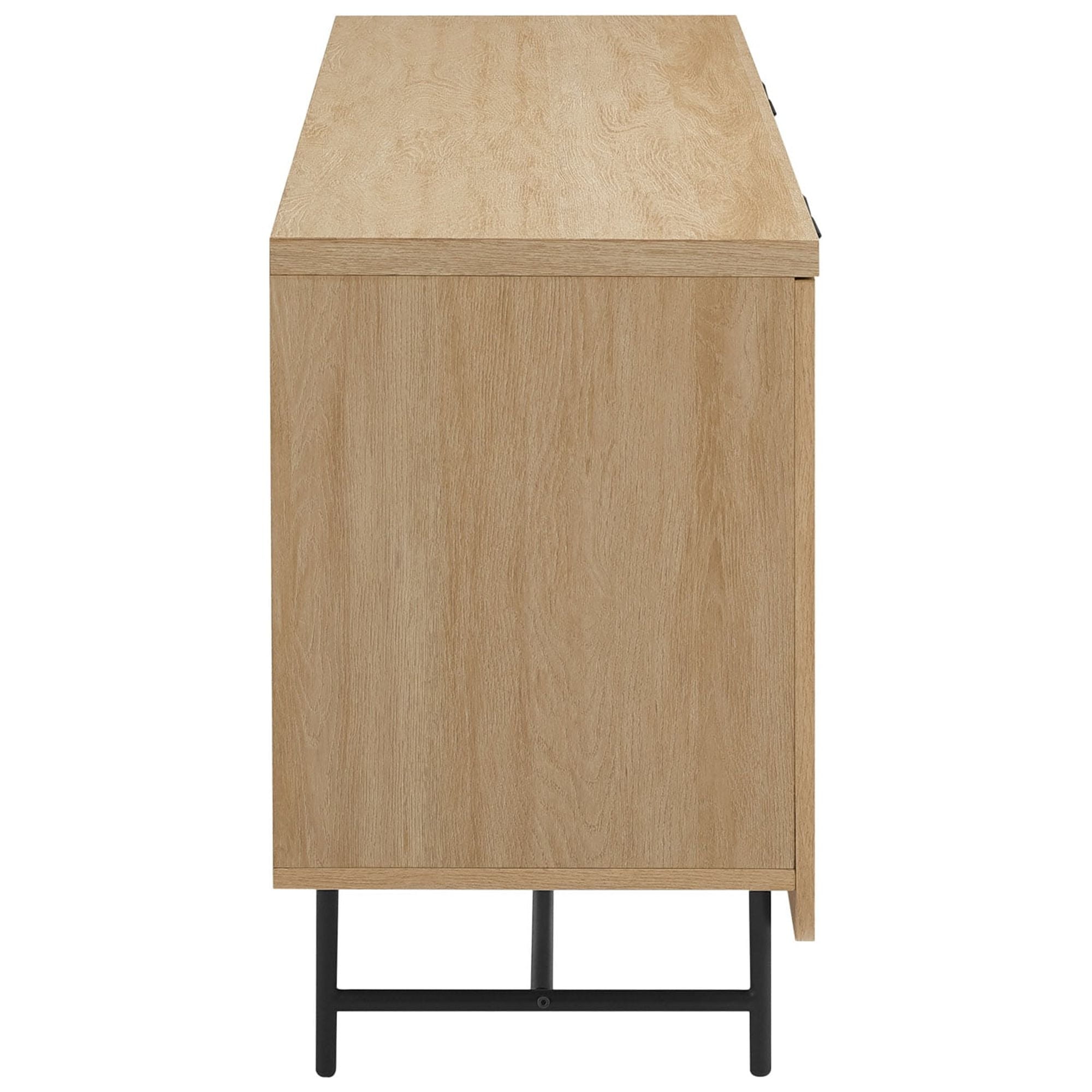 Walker Edison 69” Scandinavian 4-Door Reeded-Front TV Stand for TVs up to 75", Coastal Oak/Black - Image 14