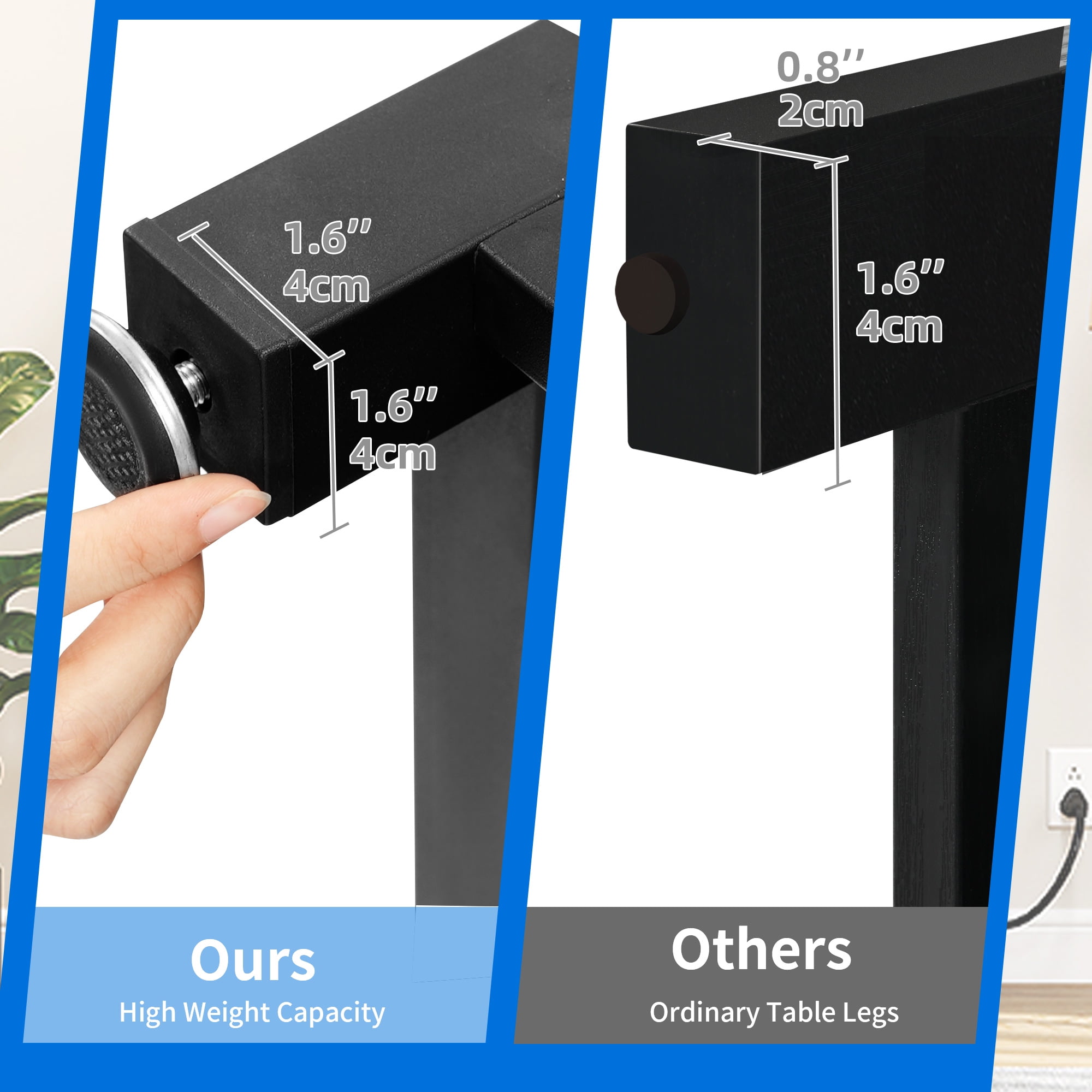 DEXTRUS Modern Heavy-Duty & Power Outlets Wooden Aquarium Stand, Black, 36.2L x 20.5W x 8.26H - Image 3