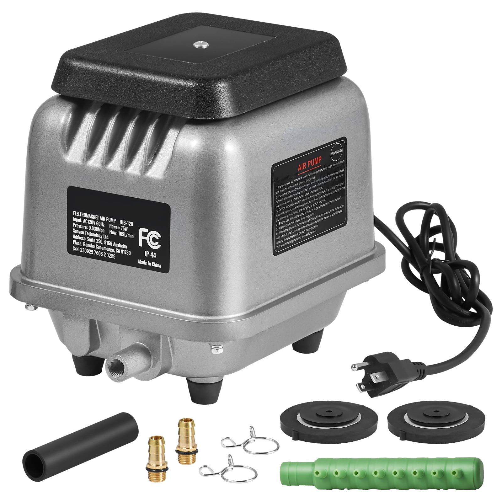 KFFKFF Linear Air Pump, 109L/Min Air Flow Aerobic Septic Pump, Suitable for 1/2 Acre 10ft Deep Water Bodies, Aquariums, Seafood Eateries, Fish Cultivation, Waste Management - Image 2