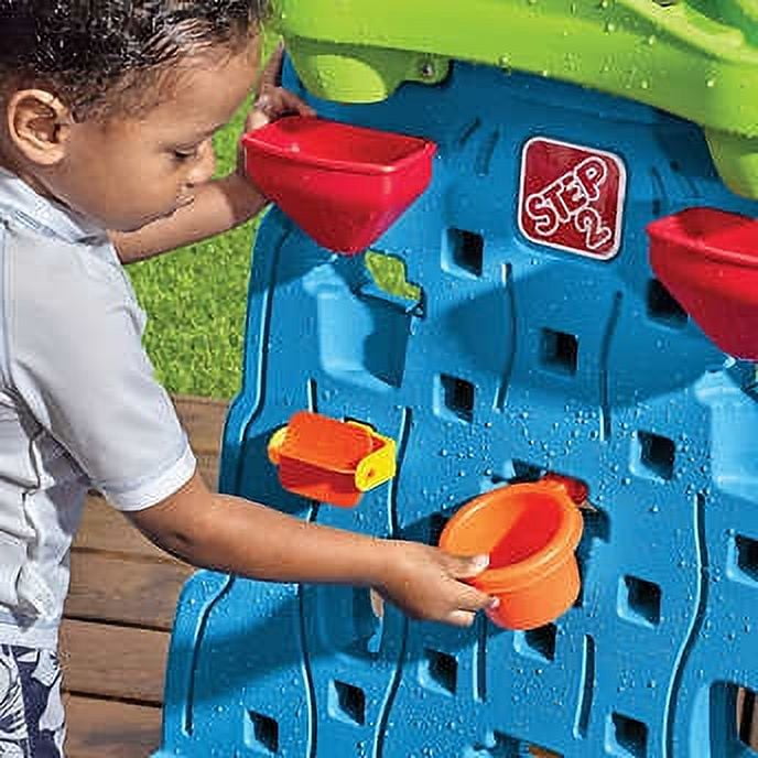 Step2 Waterfall Discovery Wall Blue Plastic Water Table for Toddlers with 13-piece Playset - Image 5