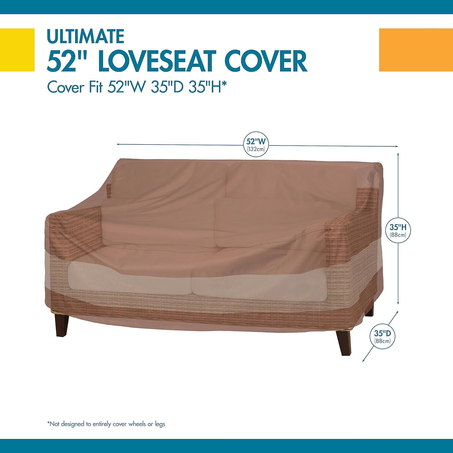 Duck Covers Ultimate Waterproof 54 Inch Patio Loveseat Cover - Image 9